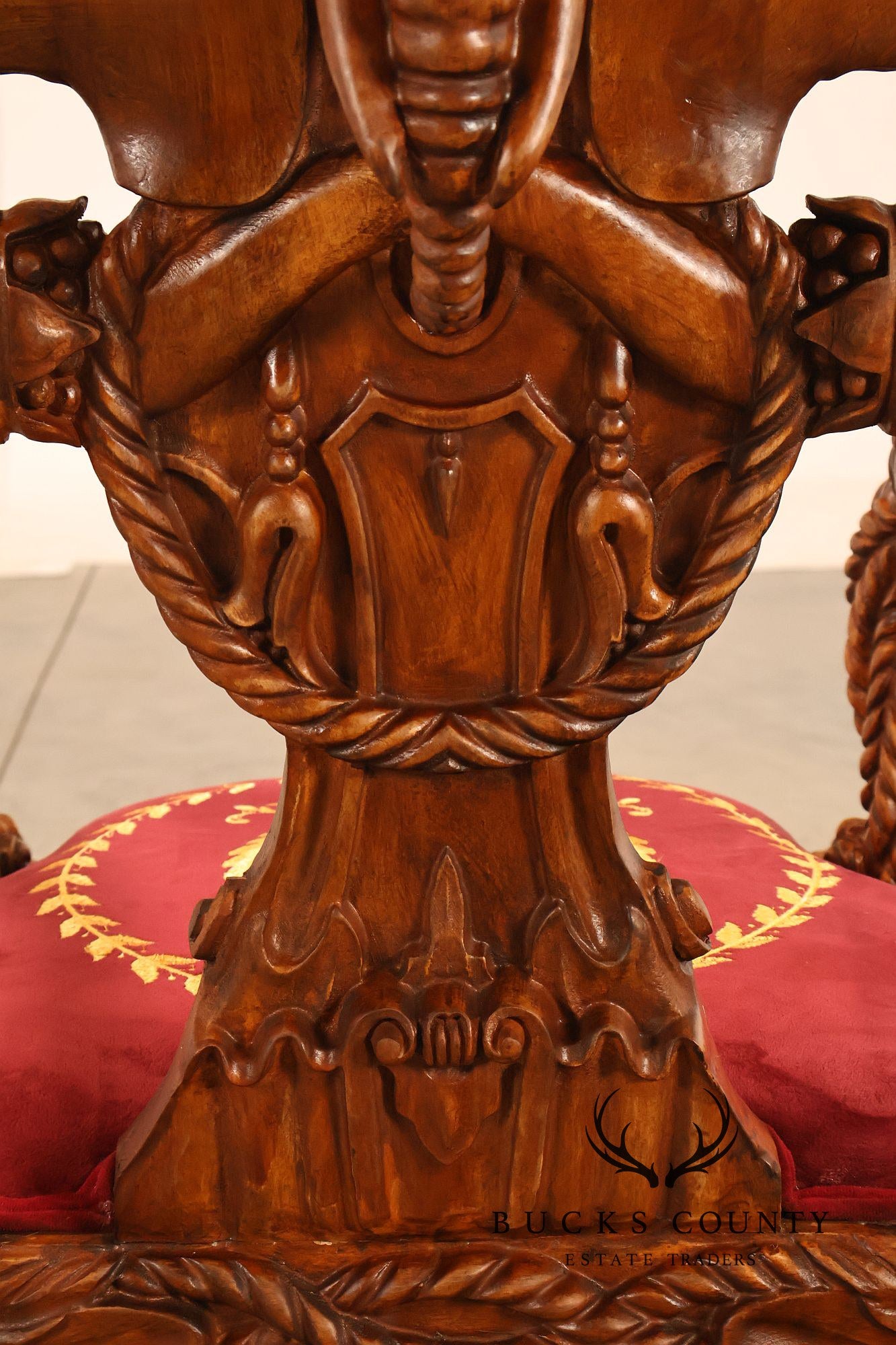 Anglo-Indian Set Of Four Carved Elephant Armchairs
