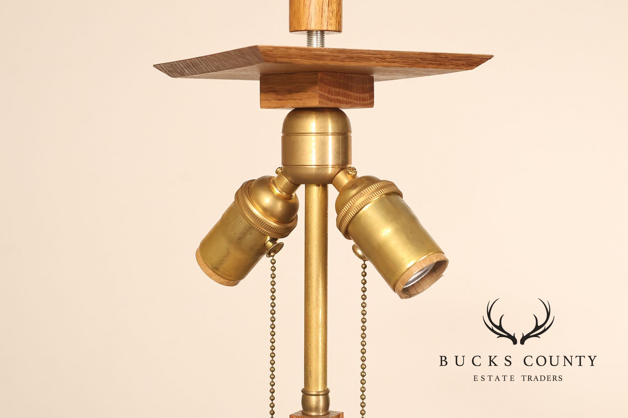 Ppl Fine Woodworking Mission Oak and Stained Glass Floor Lamp