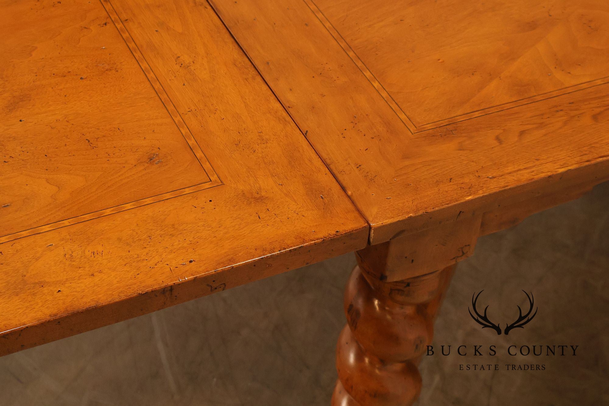 French Louis XIII Style Draw-Leaf Trestle Dining Table
