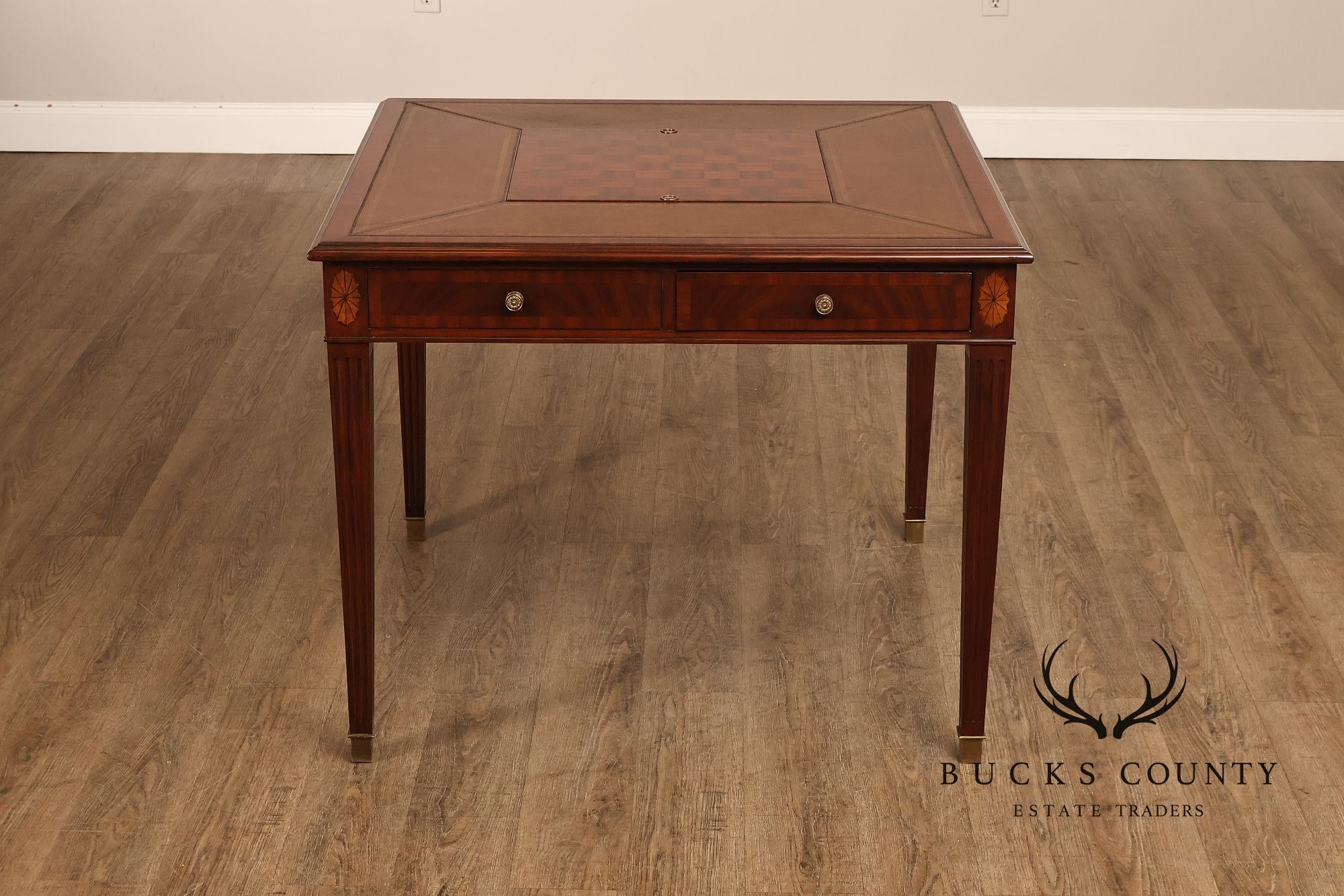 Scarborough House Federal Style Inlaid Mahogany Square Game Table
