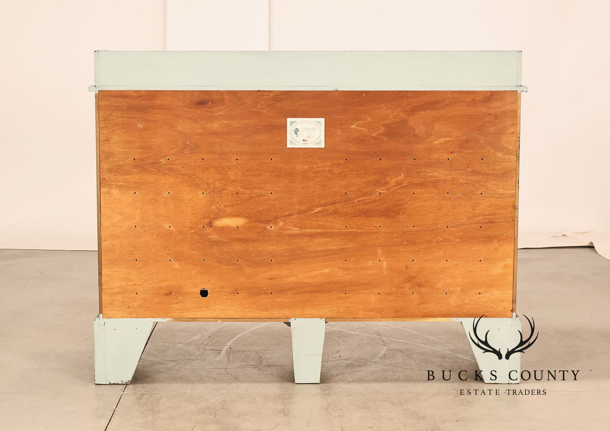 John Edward Pavlik Custom Painted Country Four-Door Sideboard Cabinet
