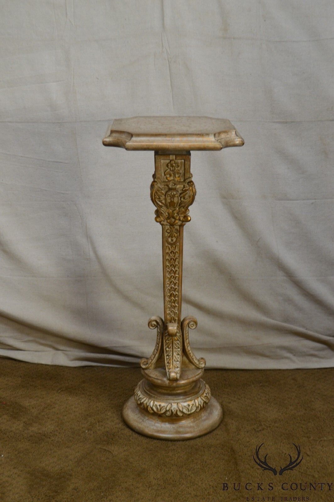 French Regency Style Faux Painted Pedestal