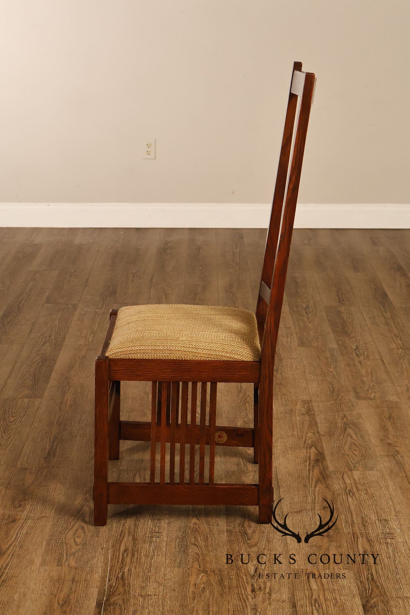 Stickley Mission Collection Pair of Oak Spindle Side Dining Chairs