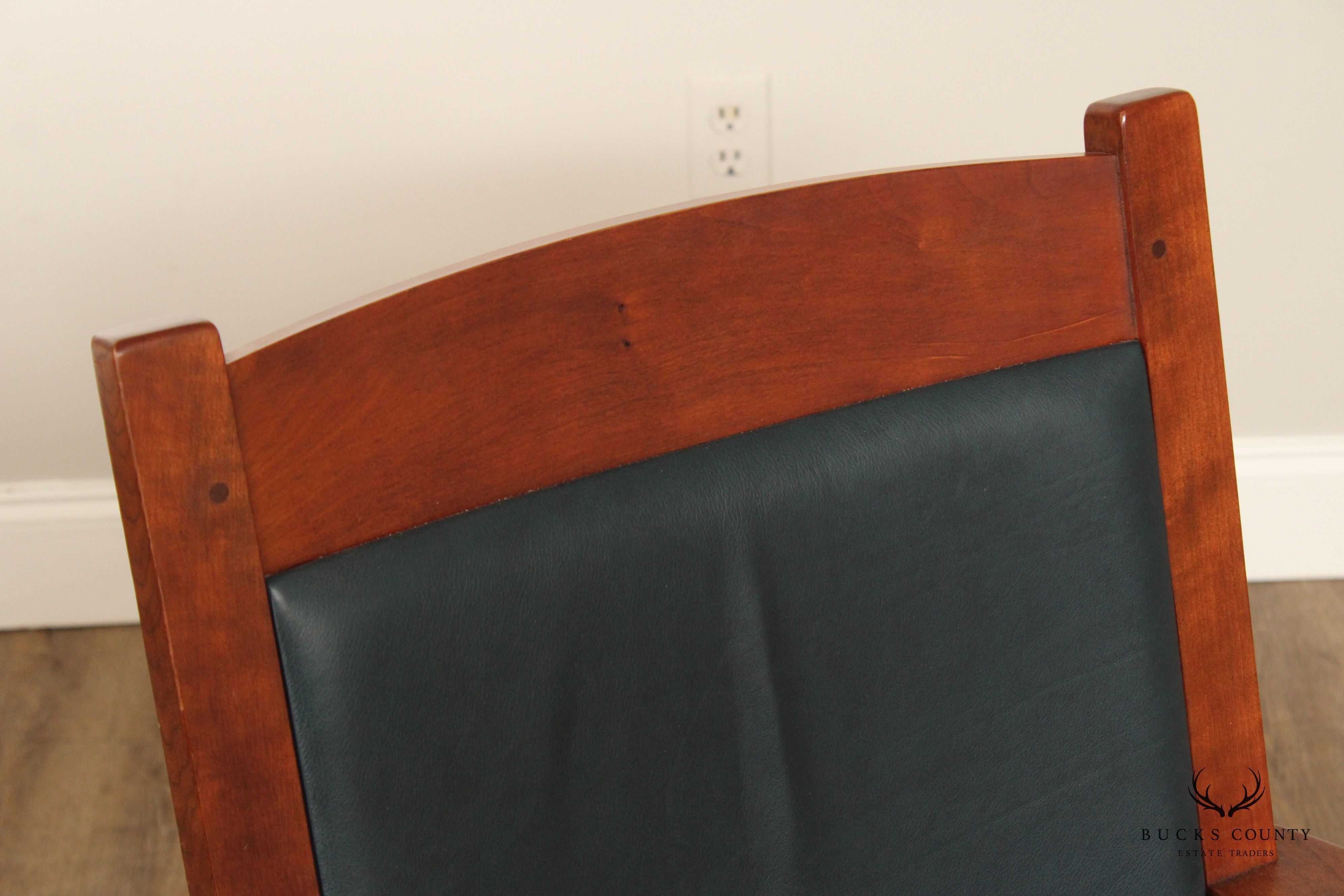 Stickley Mission Collection Cherry and Leather Swivel Tilt Desk Chair