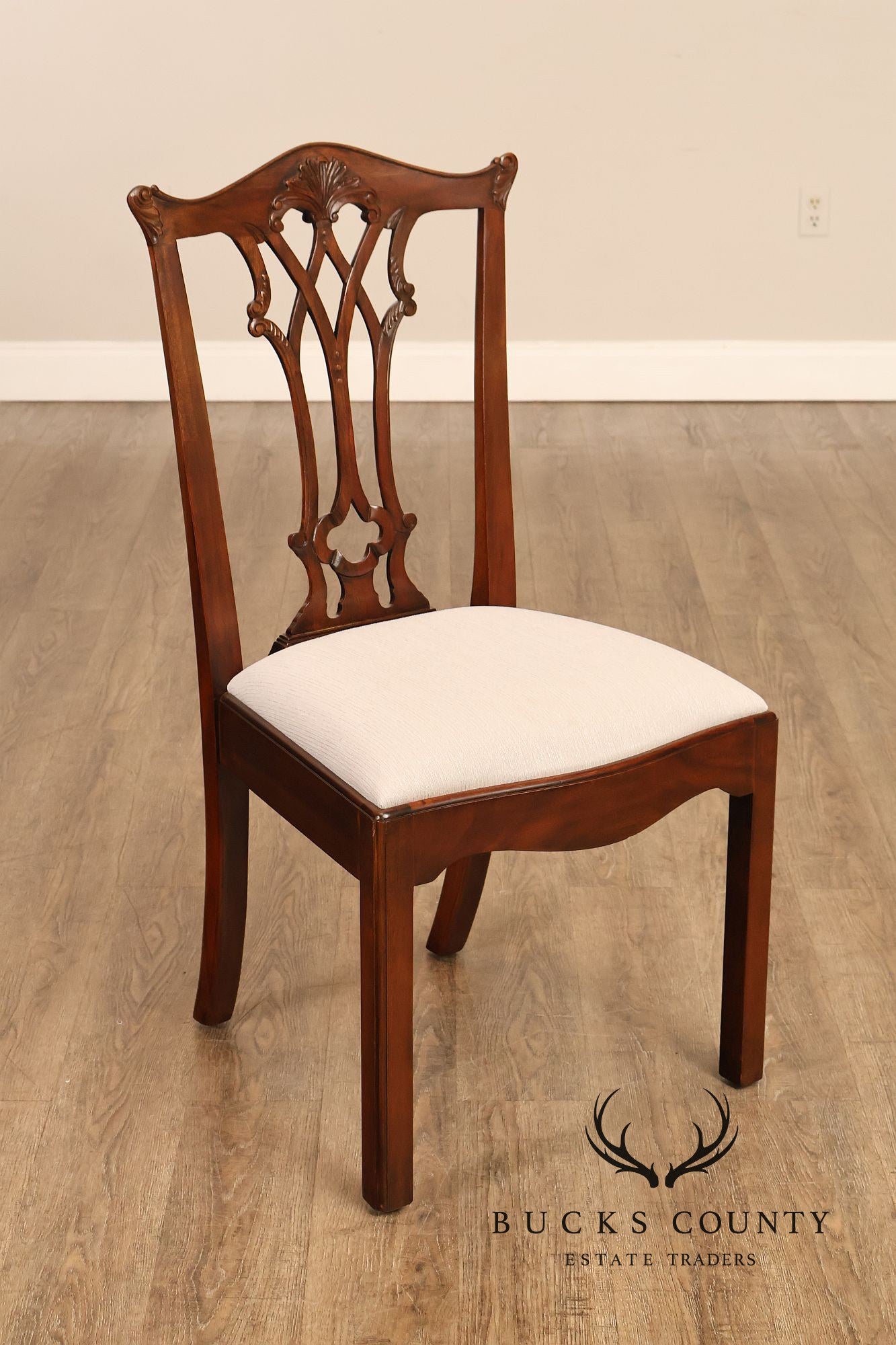 Maitland Smith Chippendale Style Set of Ten Mahogany Dining Chairs