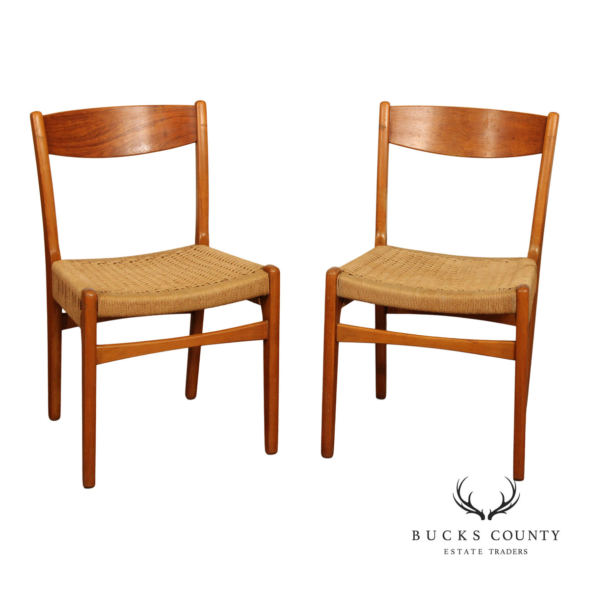 Swedish Modern Pair of Teak Dining Chairs