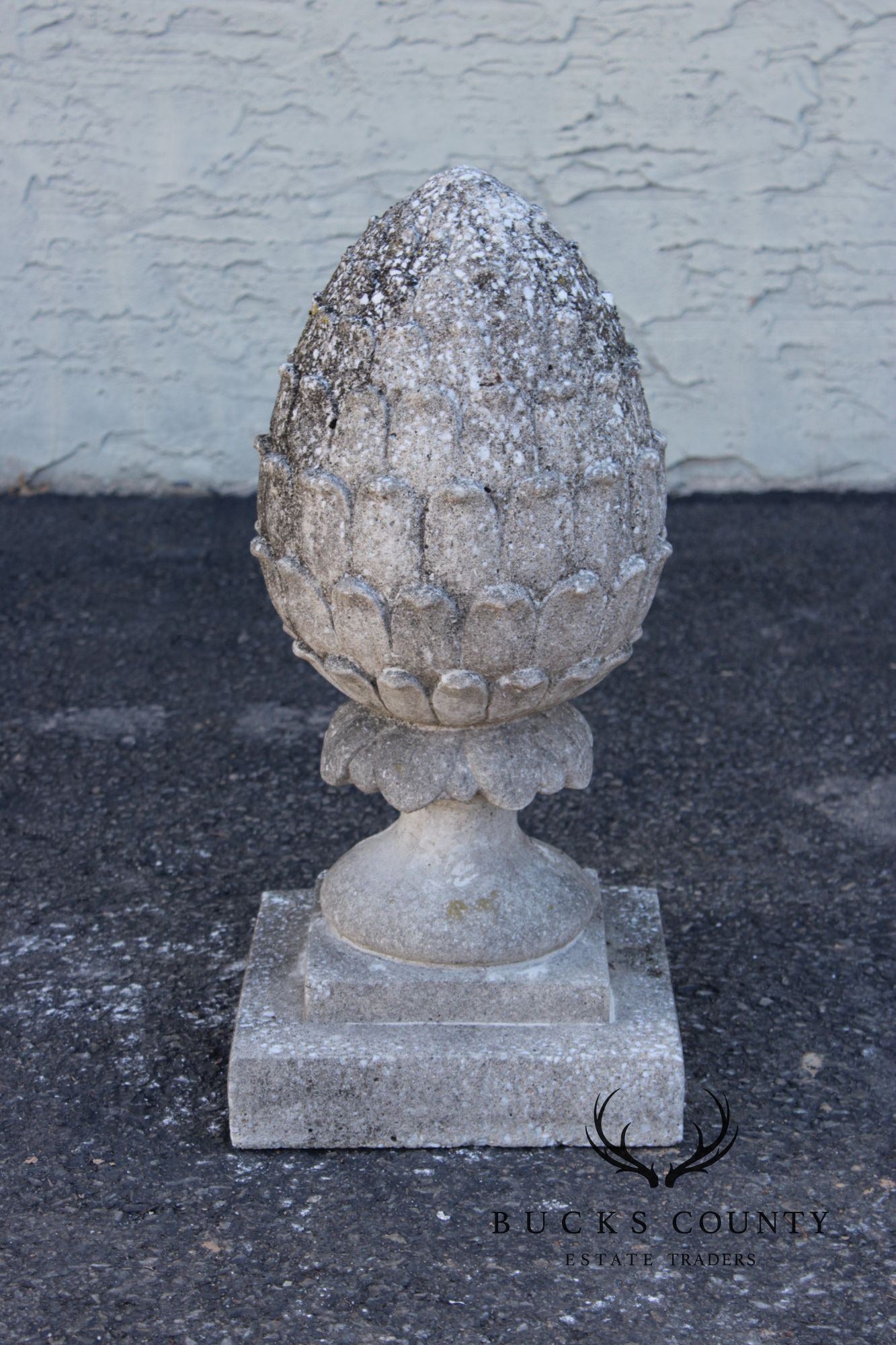 Vintage Cast Cement Artichoke Garden Ornament