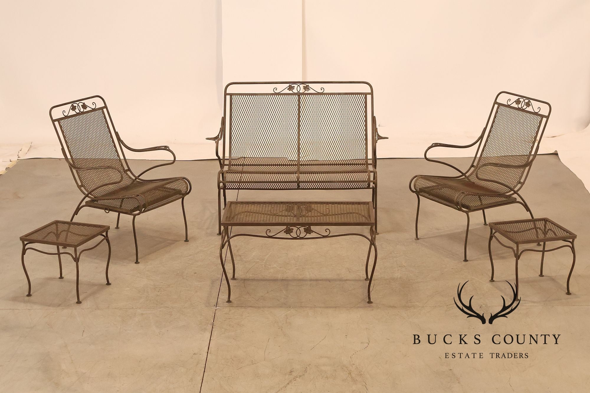 Vintage Salterini Wrought Iron 6 Piece Patio Set