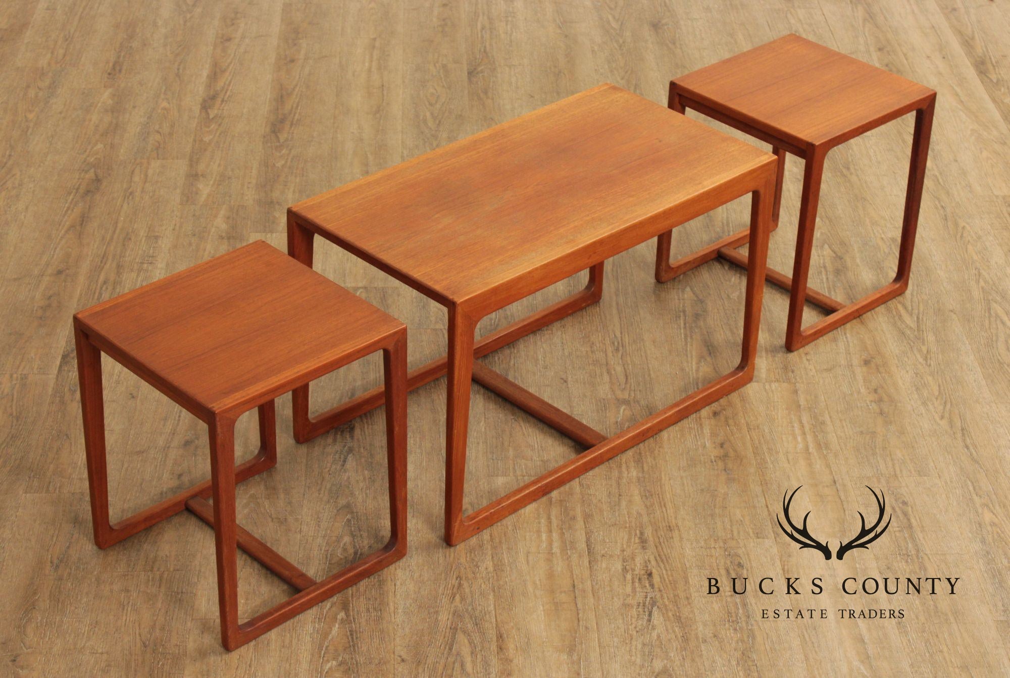 Danish Modern Set of Three Teak Nesting Tables