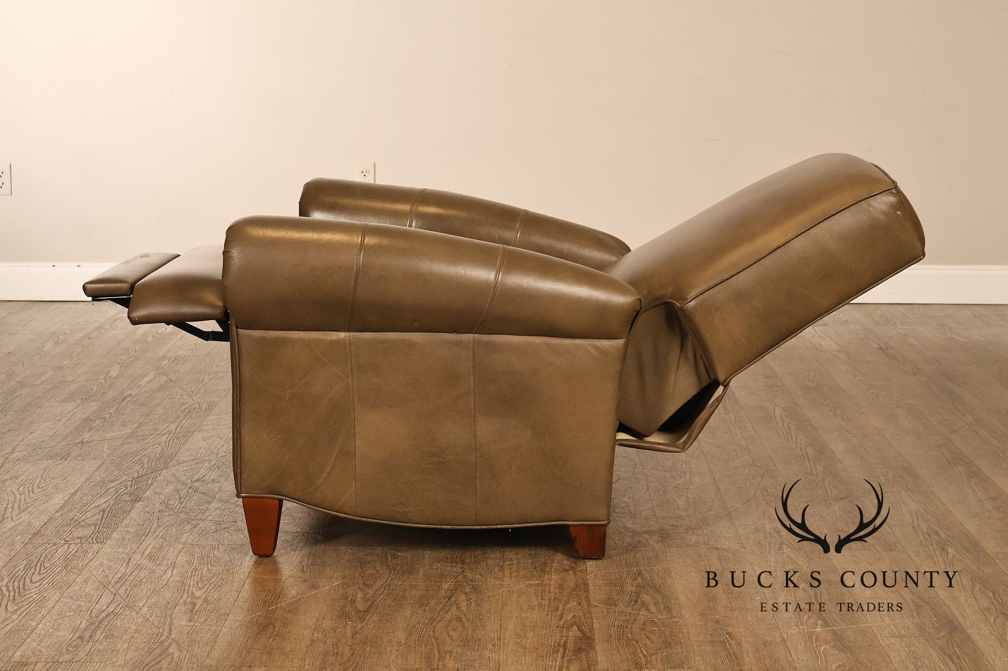 Ethan Allen Contemporary Leather Recliner Armchair