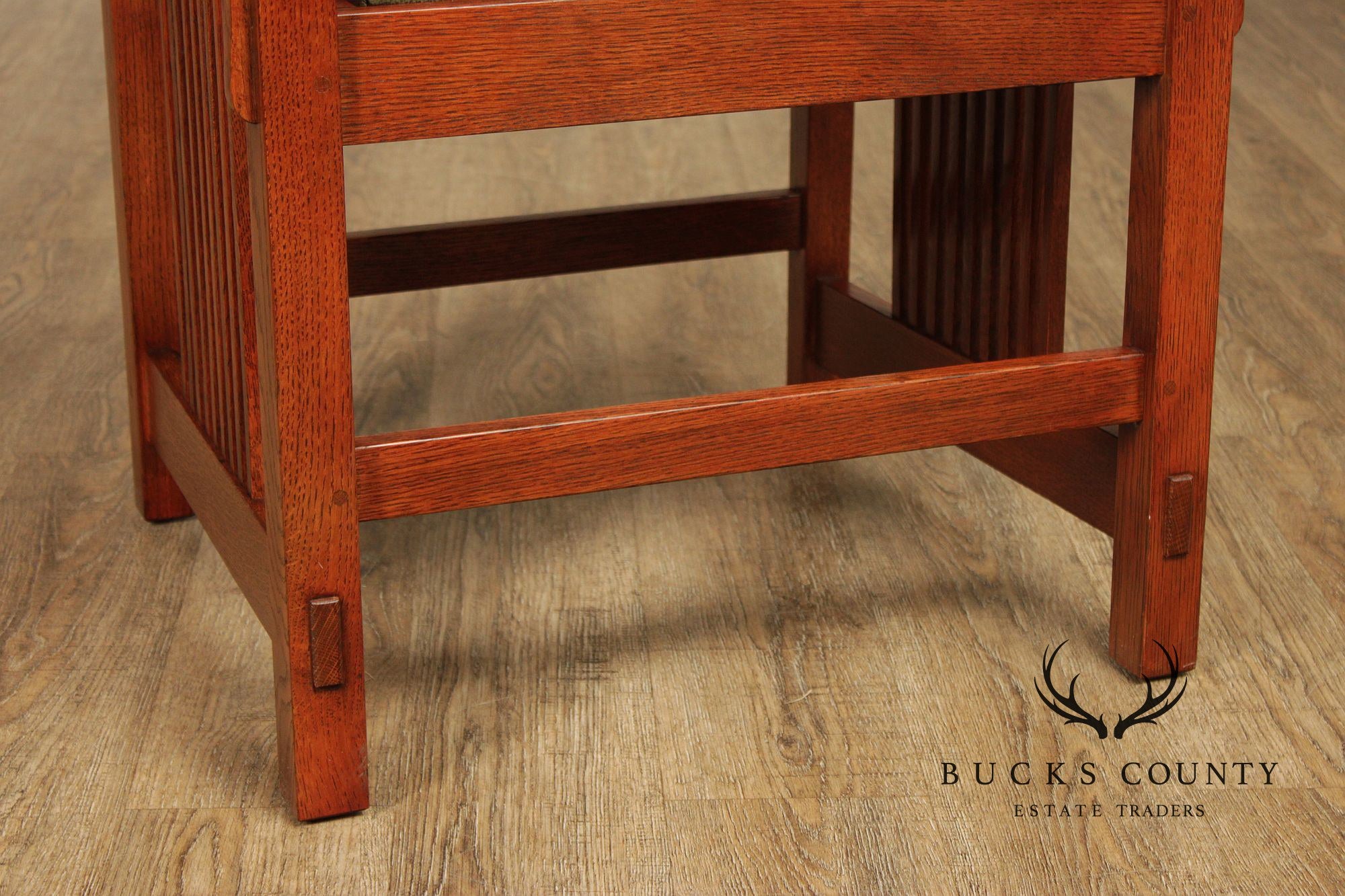 Stickley Mission Collection Pair of Oak Spindle Armchairs