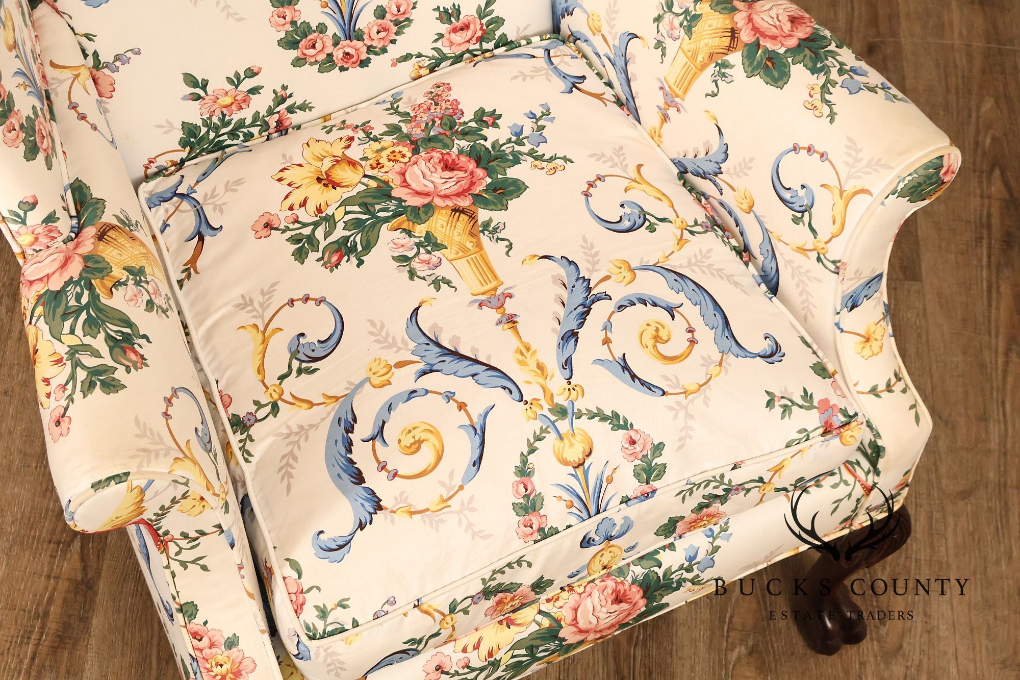 Georgian Style Upholstered Wing Chair