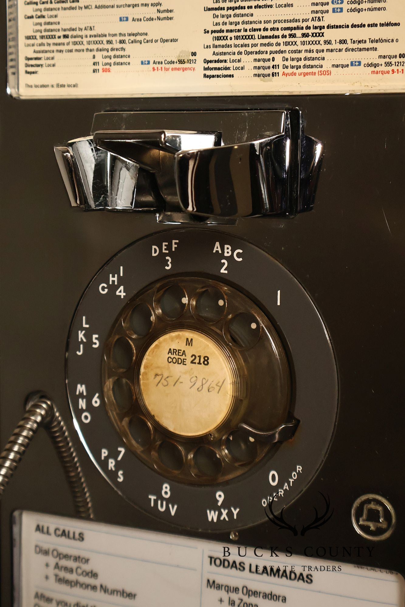 Pacific Bell Wooden Telephone Booth With Coin Operated Payphone