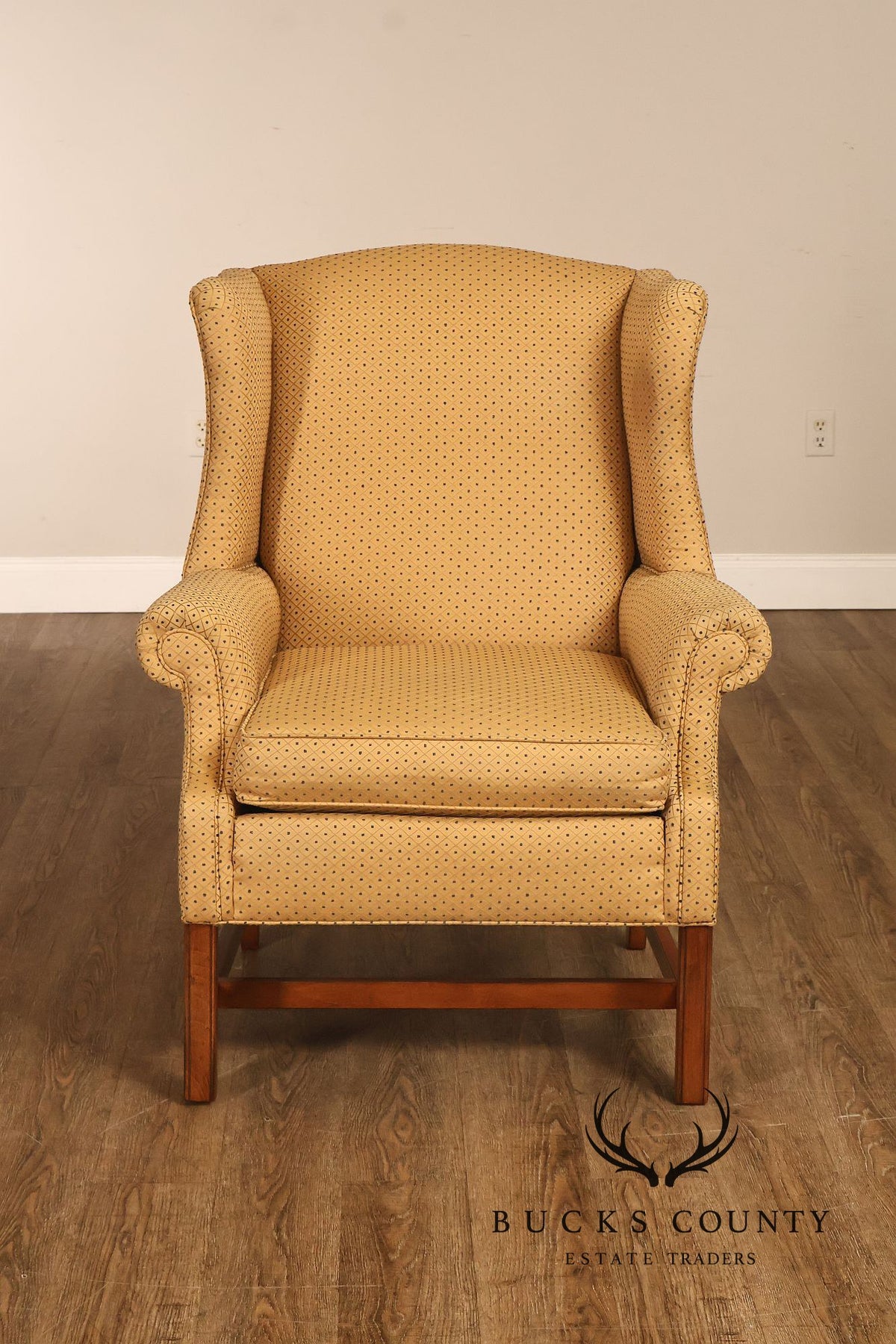 Ethan Allen Traditional Upholstered Wingback Armchair
