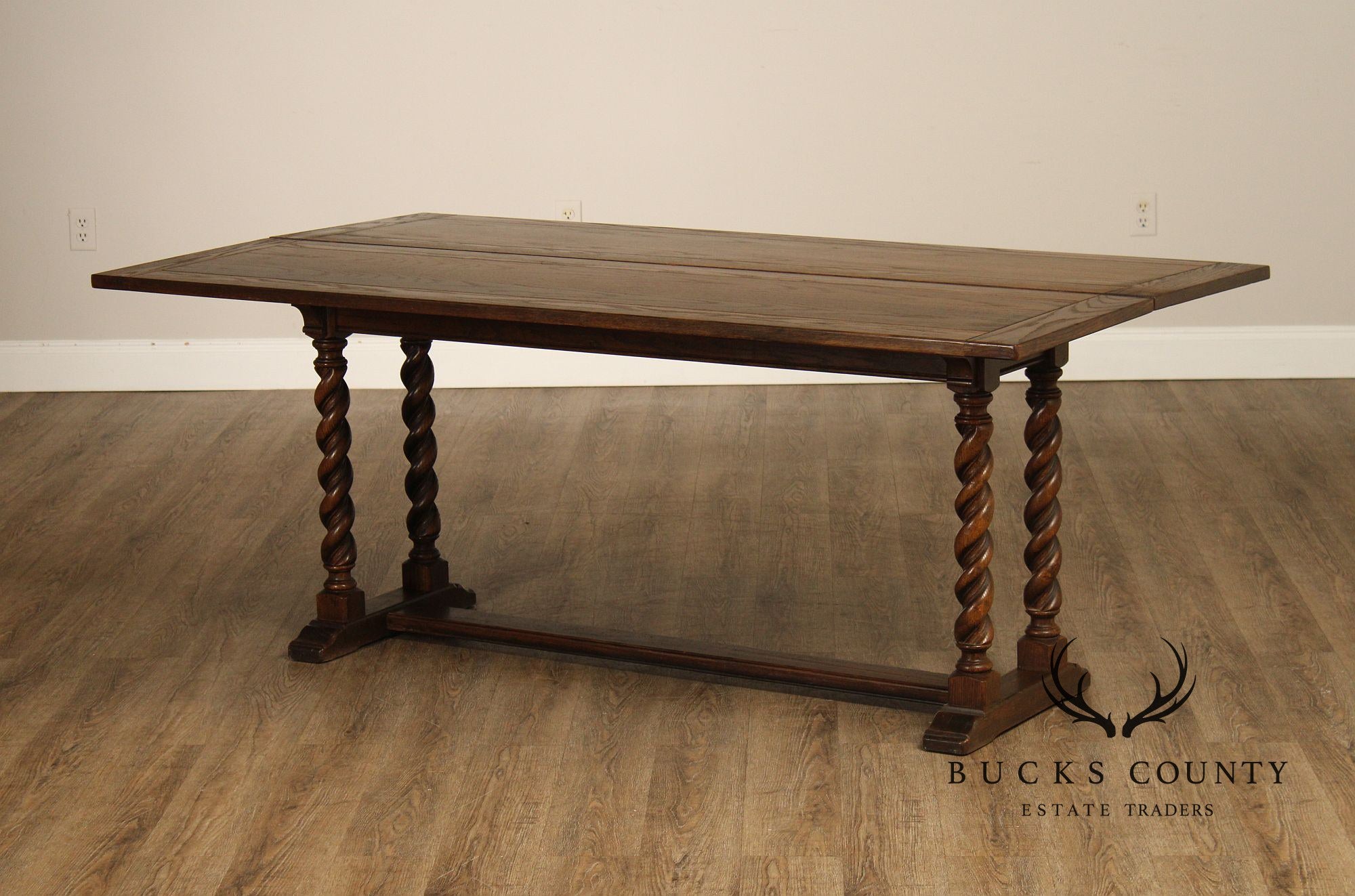 Jacobean Style Oak Barley Twist Library Console Table