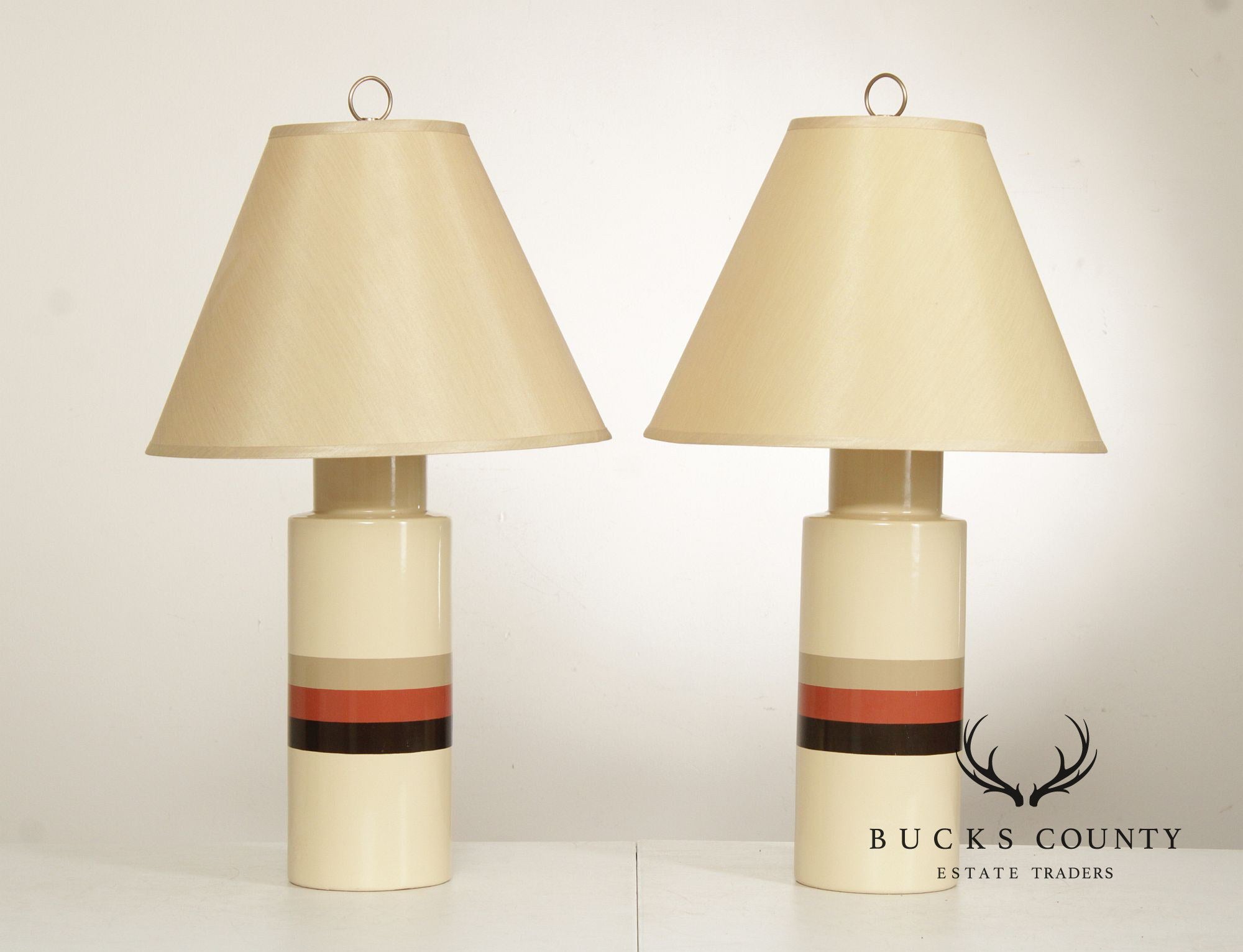 Philmar Sandel Post Modern Pair of Ceramic Table Lamps