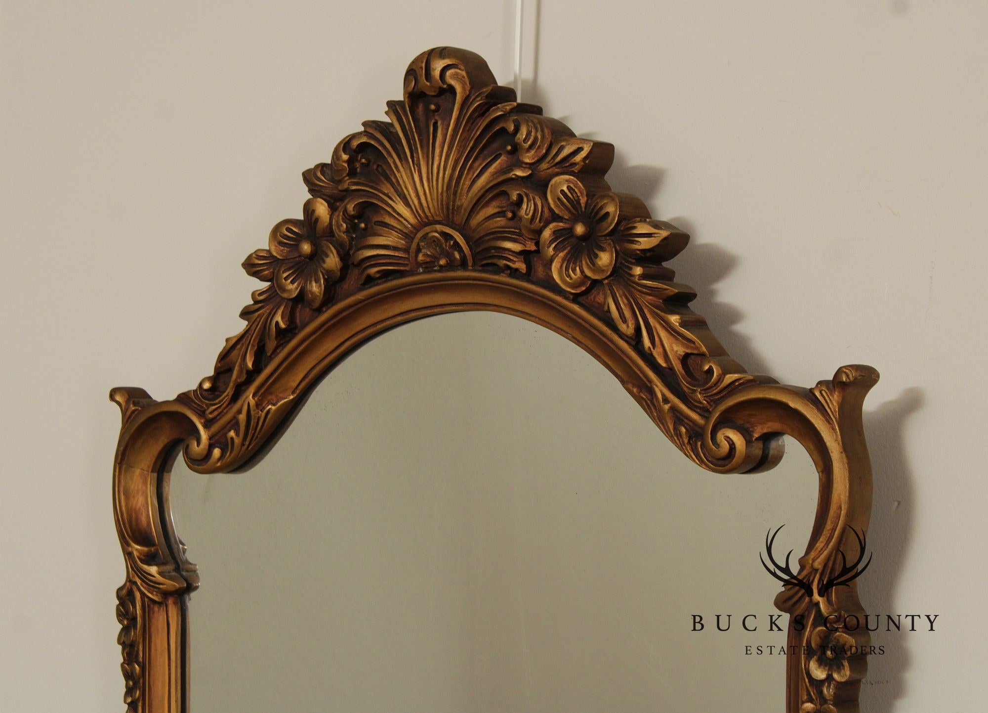 1930's French Style Pair Of Carved Giltwood Wall Mirrors