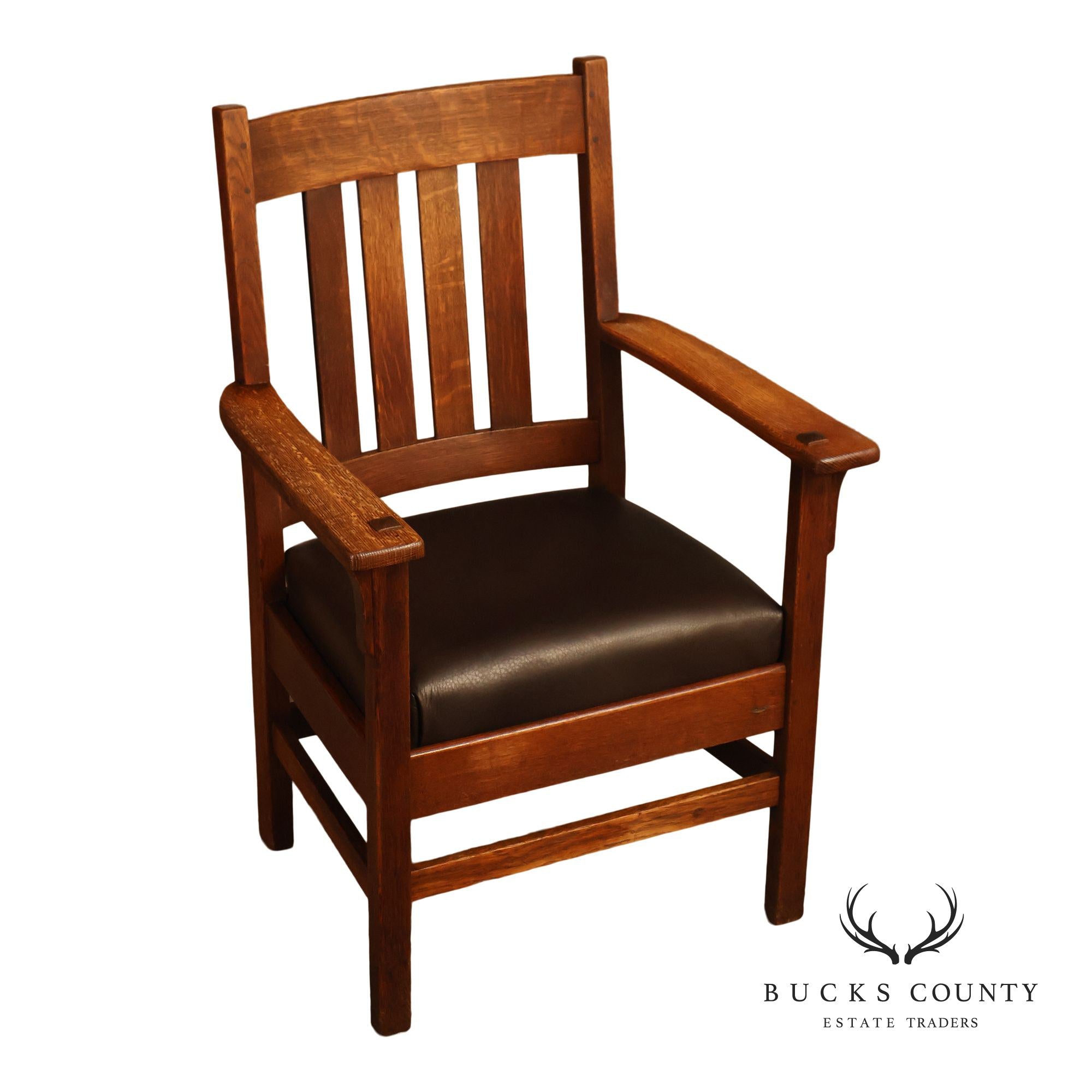 Antique Mission Quarter Sawn Oak Armchair