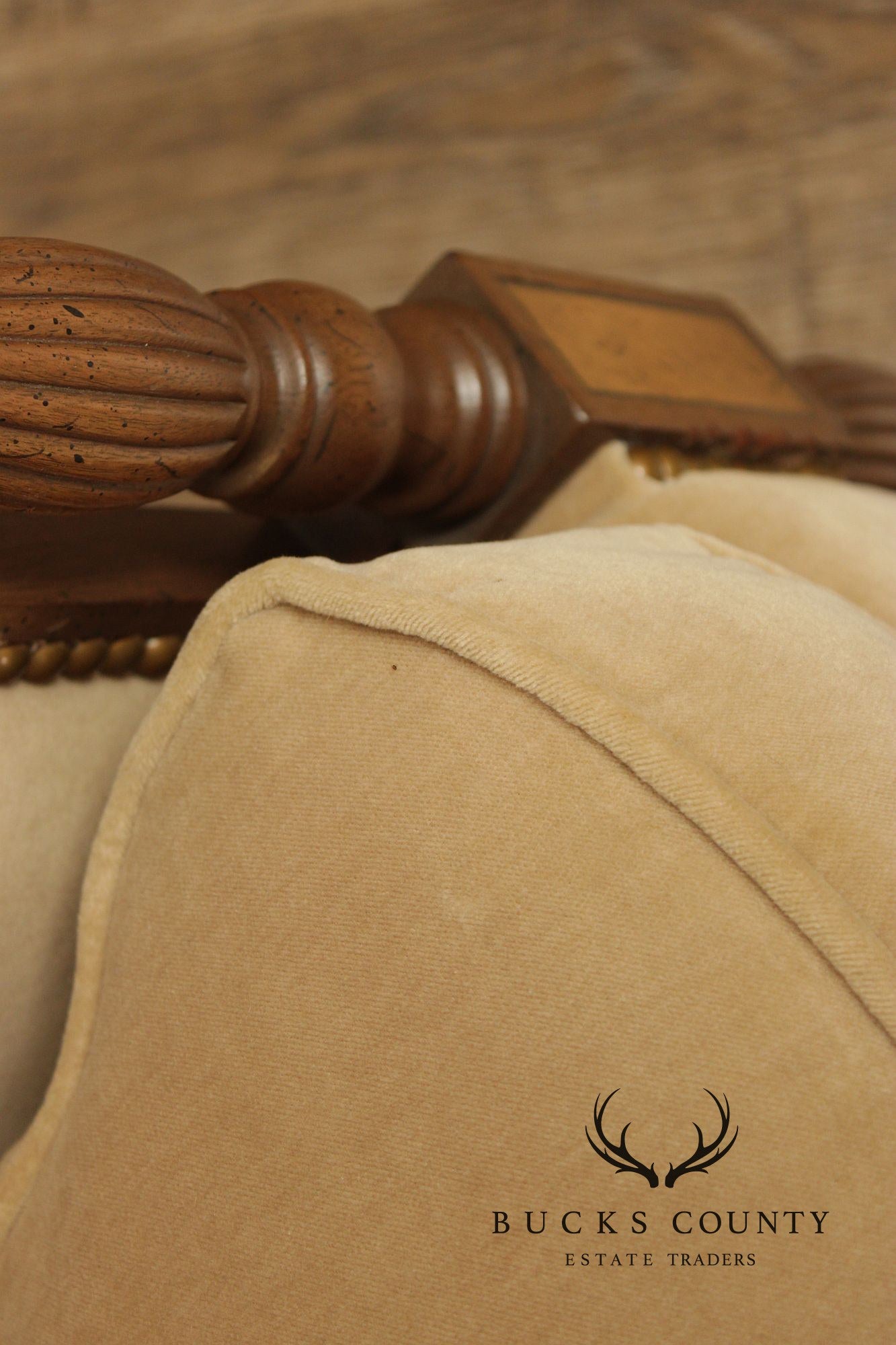 Sheraton Style Vintage Mahogany Tufted Sofa