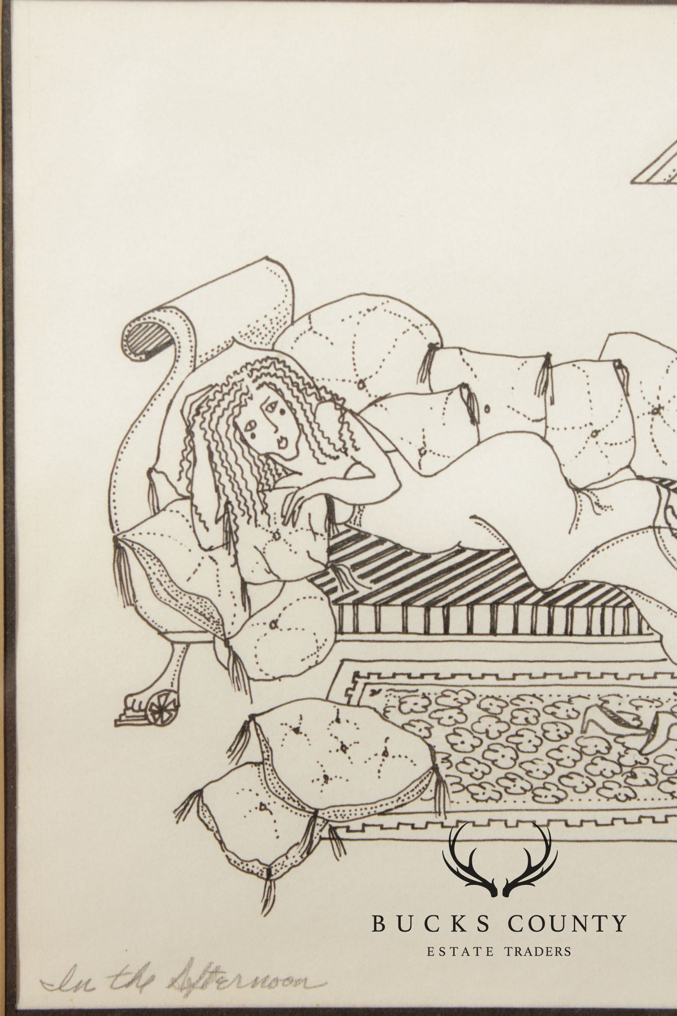 Davetta Greenberg Pen and Ink Drawing, 'In the Afternoon'