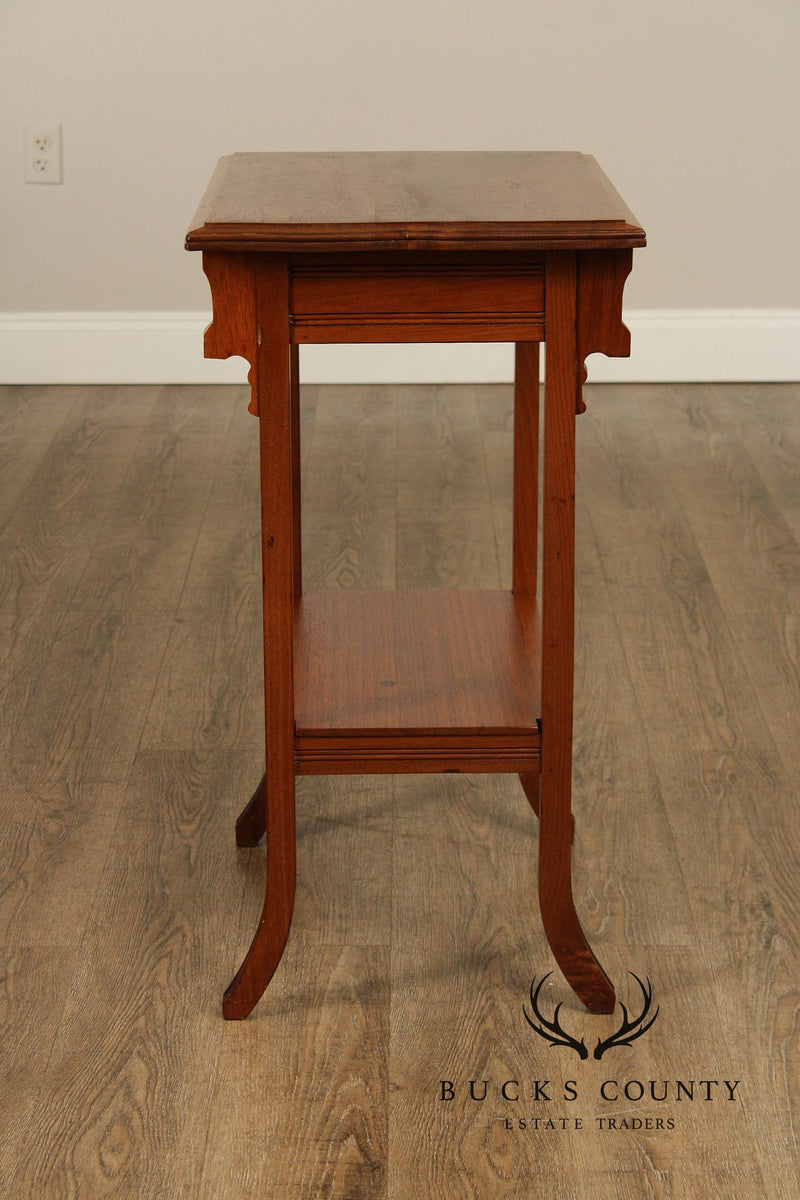 Antique Victorian Walnut Two-Tier End Table