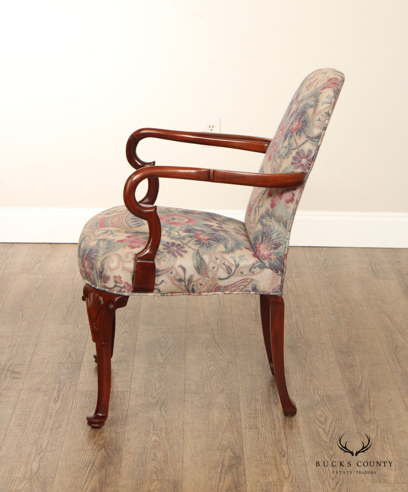 Southwood Queen Anne Style Mahogany Shepard’s Crook Arm Chair