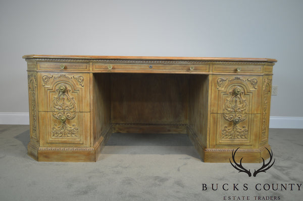 French Rococo Style Custom Quality Carved Executive Desk