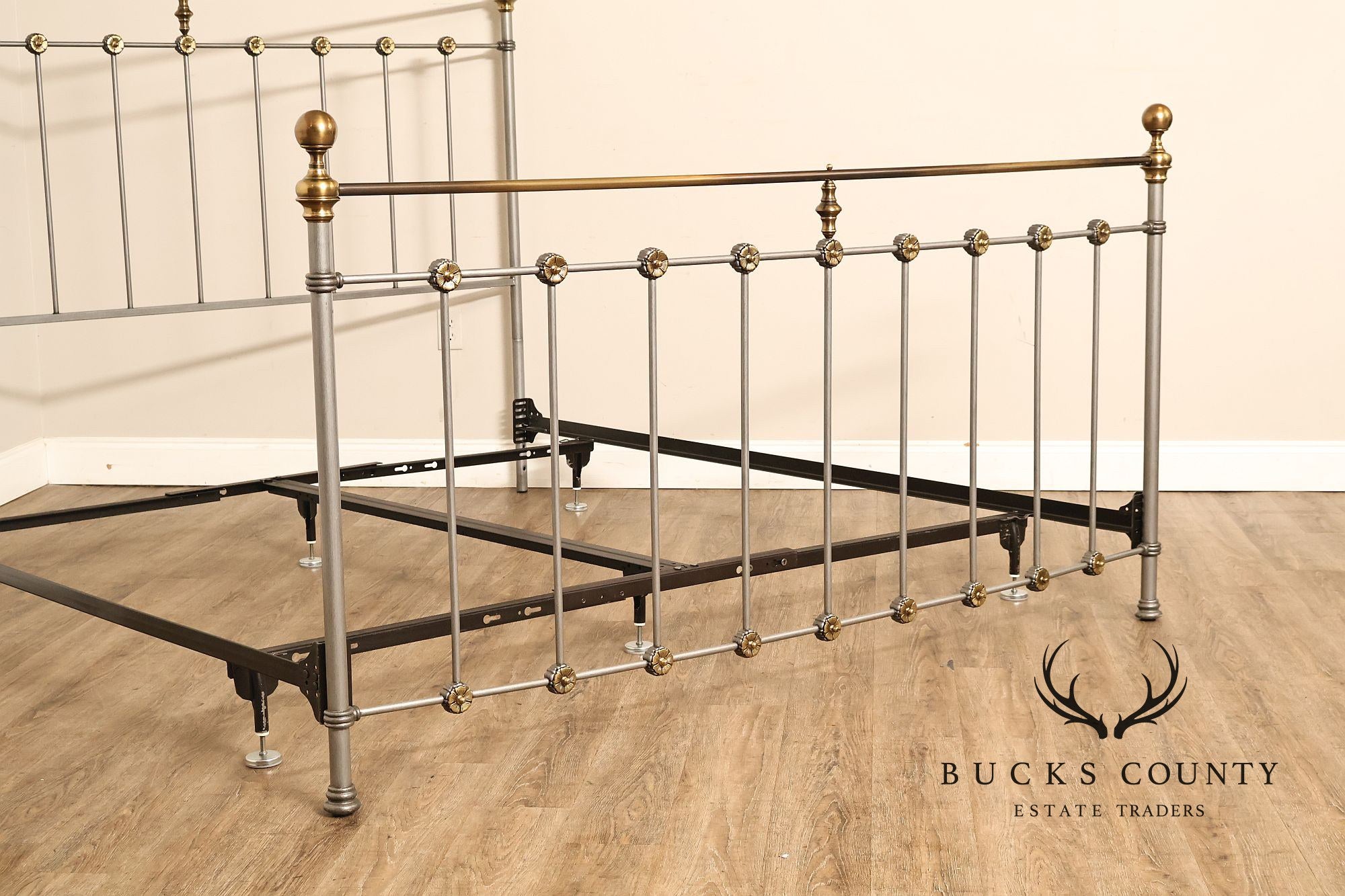 Contemporary Iron And Brass King Size Metal Bed Frame