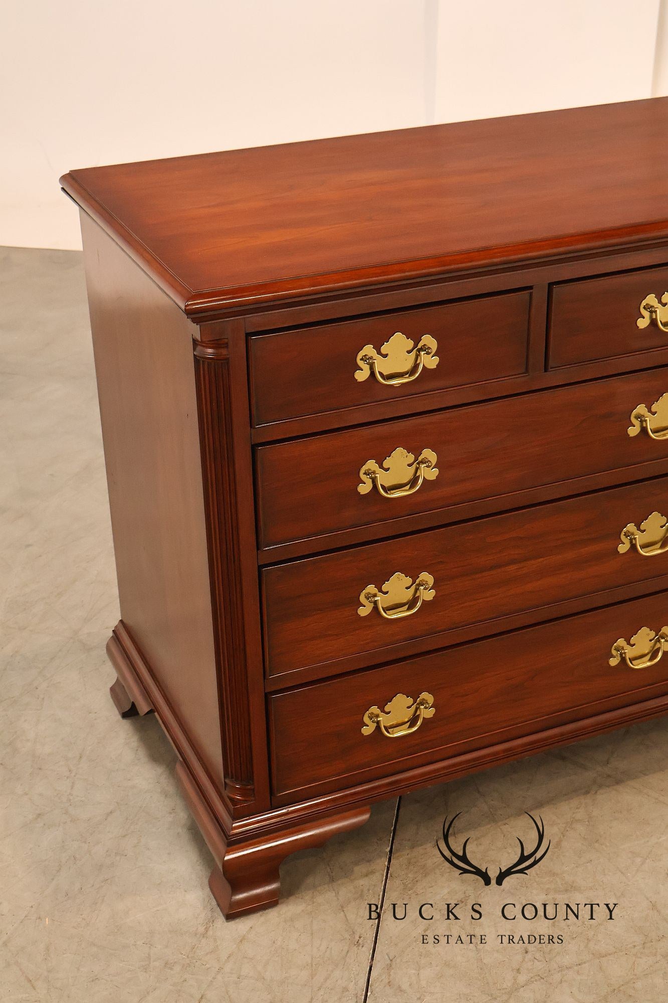 Henkel Harris Chippendale Style Cherry Double Dresser