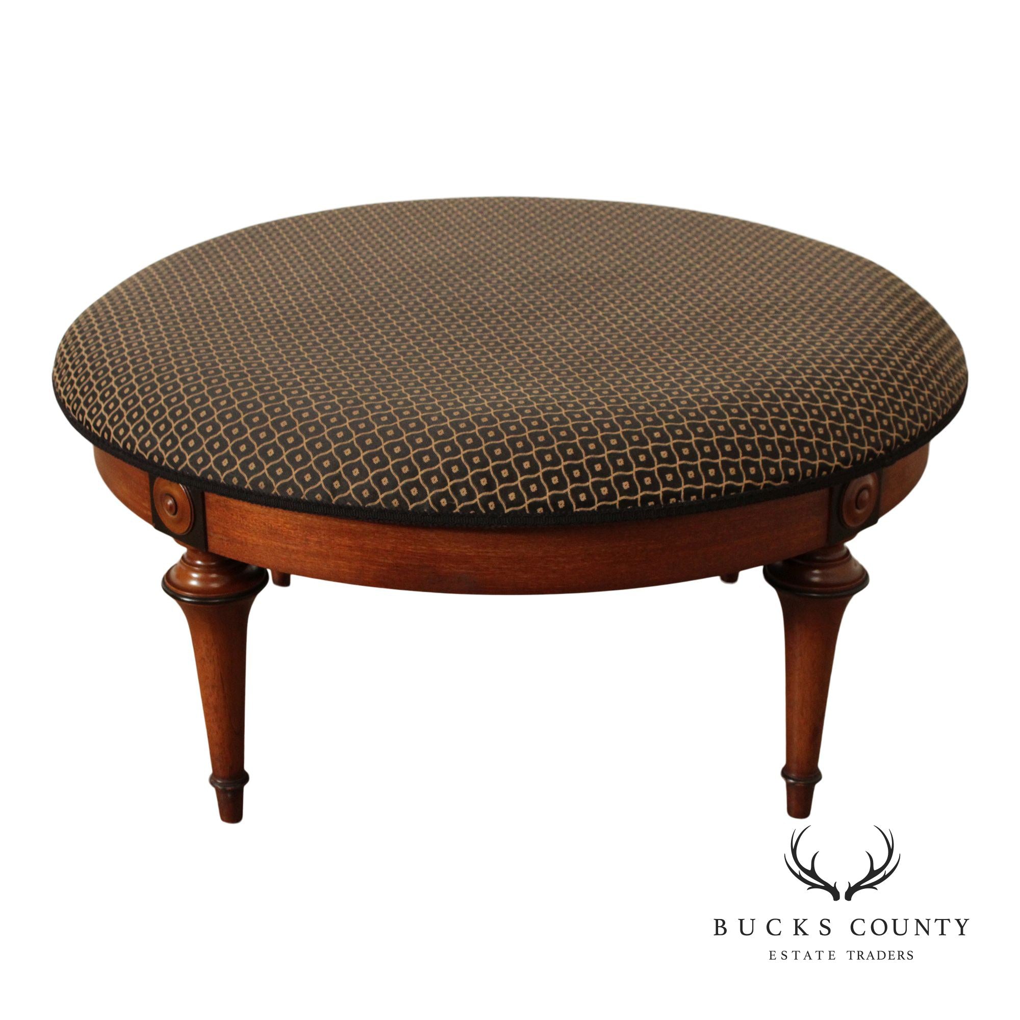 English Regency Style Round Ottoman