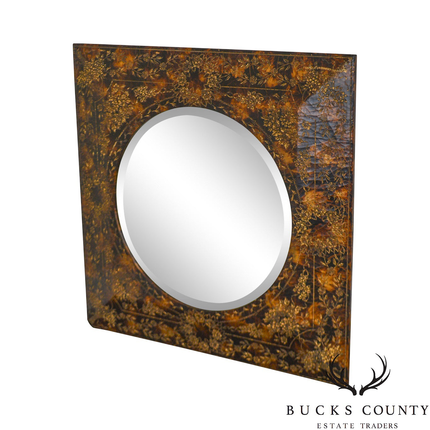 Maitland Smith Faux Painted Decorative Wall Mirror