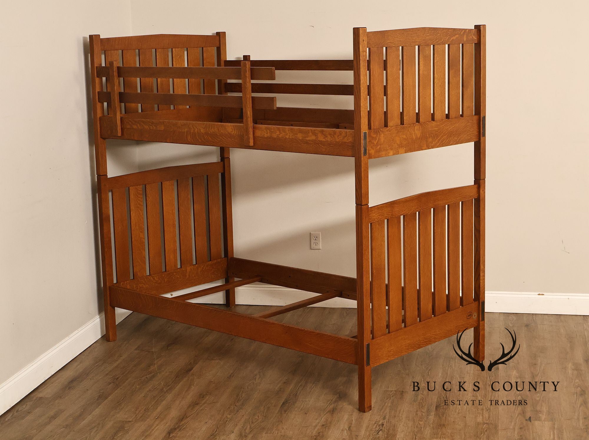 Stickley Mission Collection Oak Twin Over Twin Bunk Bed