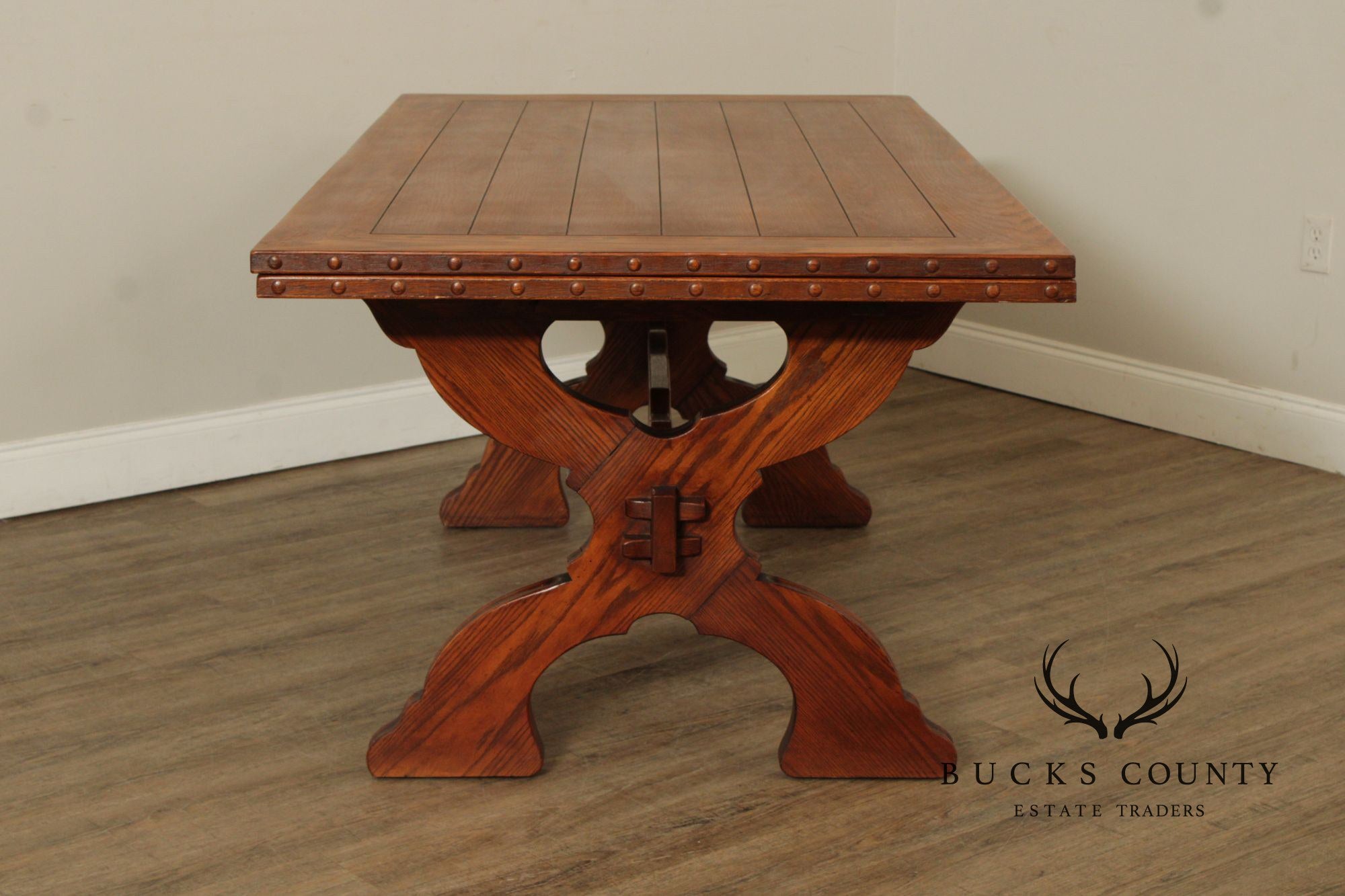 Romweber Oak Trestle Refectory Dining Table
