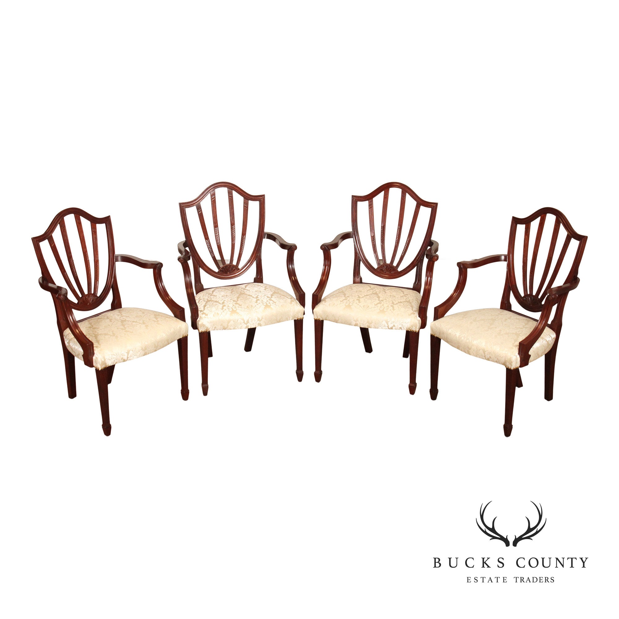 Baker Historic Charleston Set of Four Mahogany Dining Armchairs