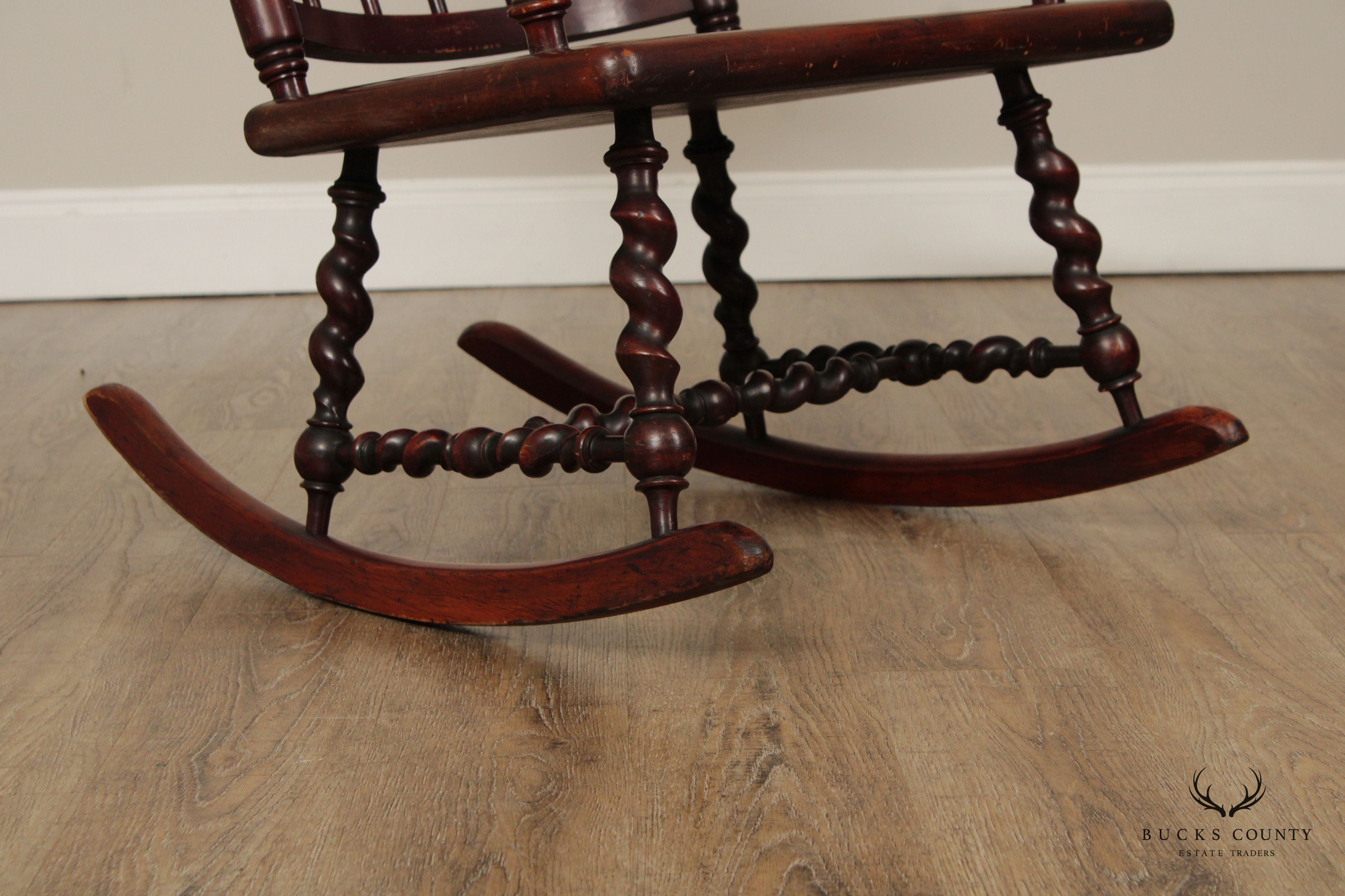 Merklen Brothers Renaissance Revival Mahogany Rocking Chair