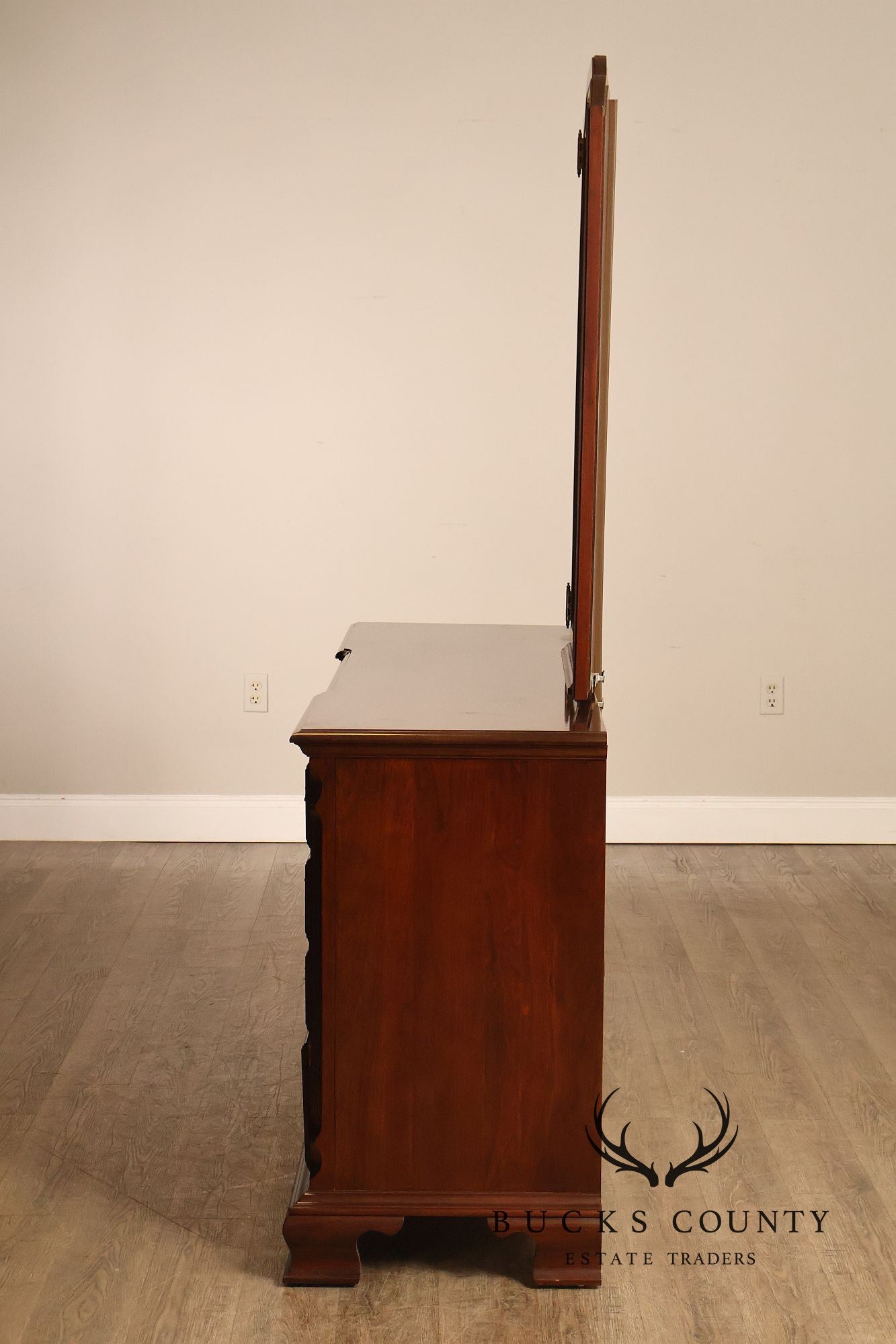 Pennsylvania House Chippendale Style Cherry Long Dresser with Mirror