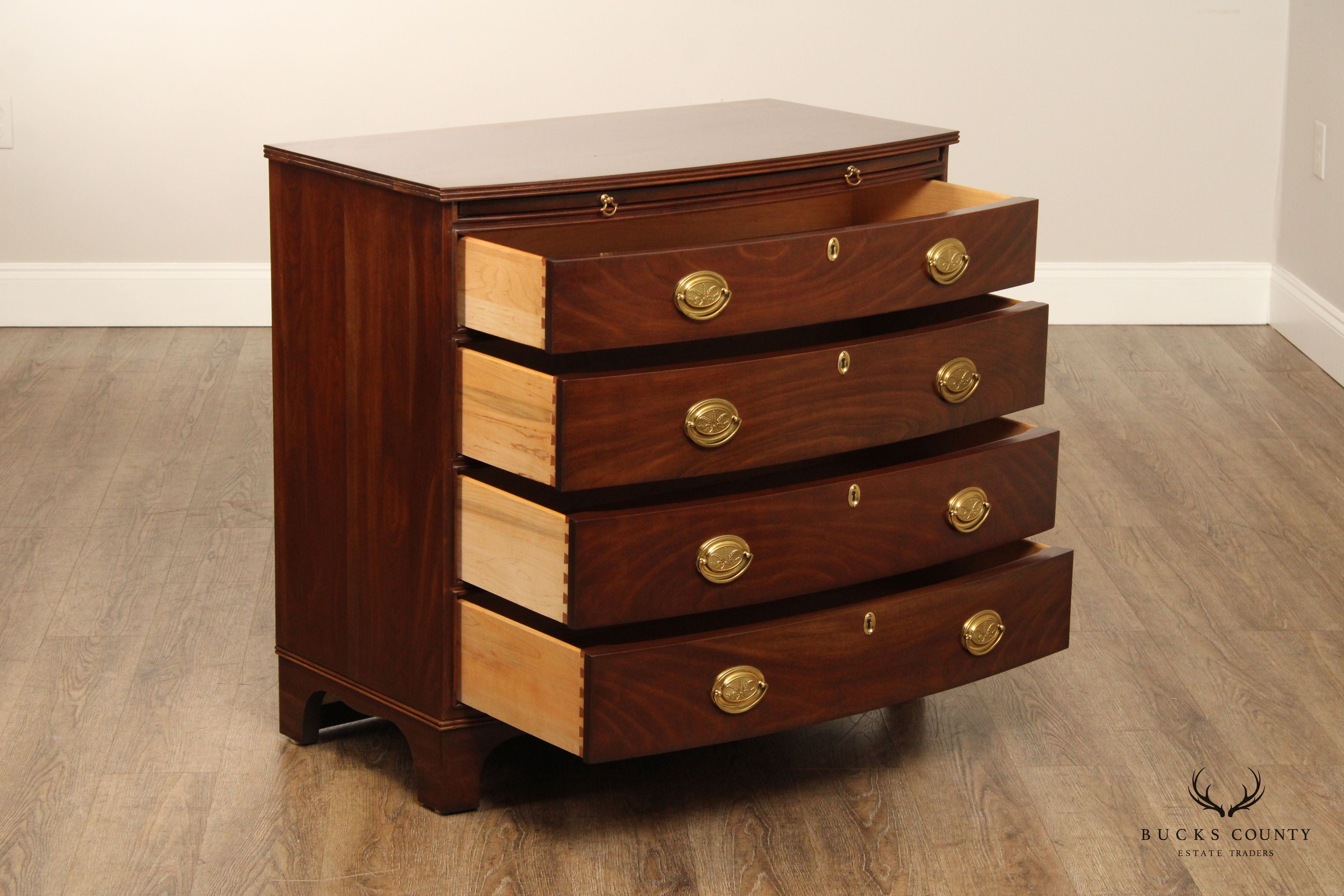 Harden Hepplewhite Cherry Bow Front Chest of Drawers,