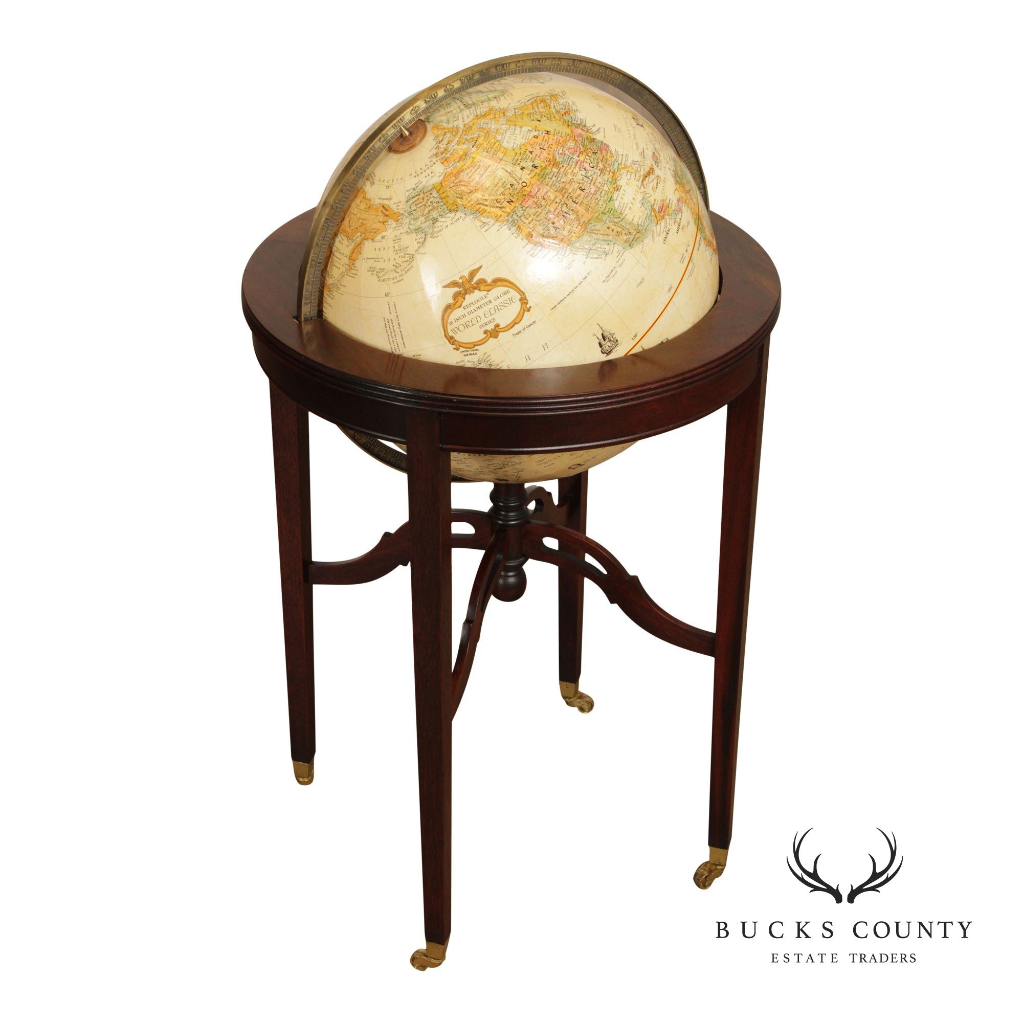 Replogle Standing Floor Globe in Mahogany Stand