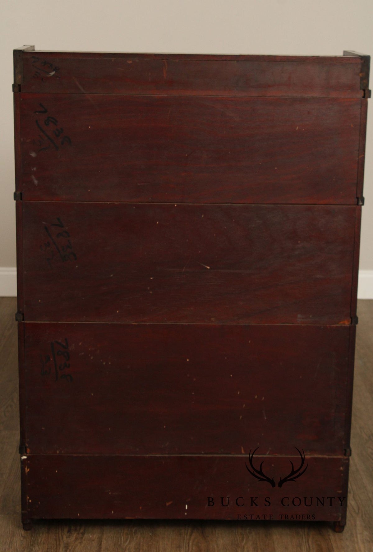 Vintage Mahogany Three-Stack Barrister Bookcase