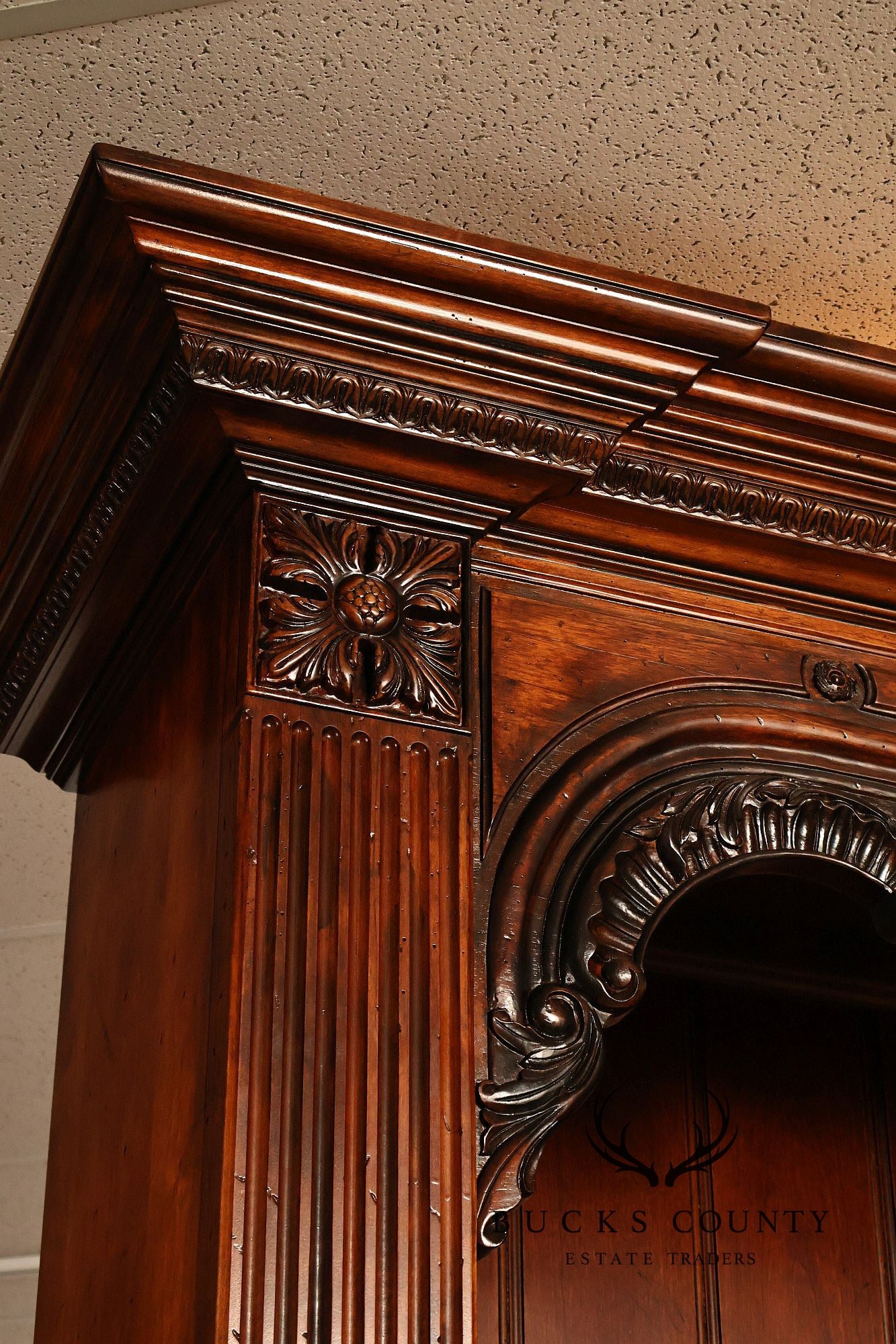 Henredon Monumental Rococo Style Carved Open Bookcase
