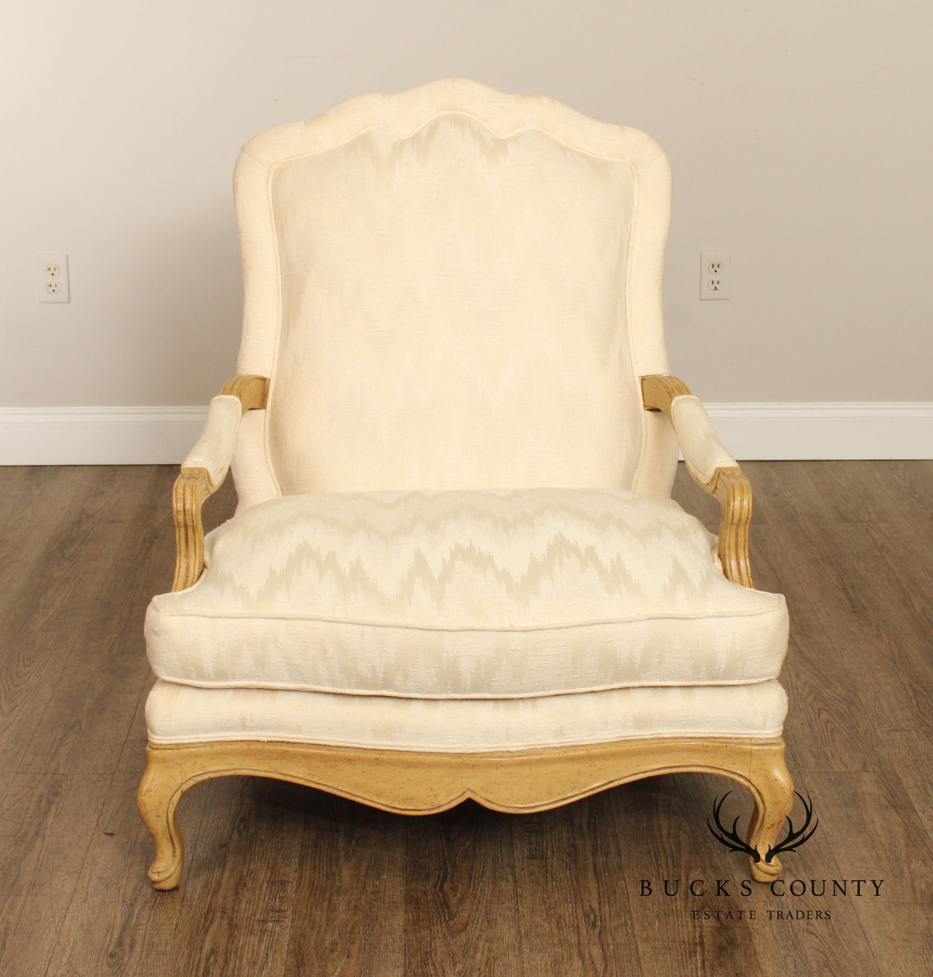 Baker Furniture French Louis XV Style Fauteuil Armchair