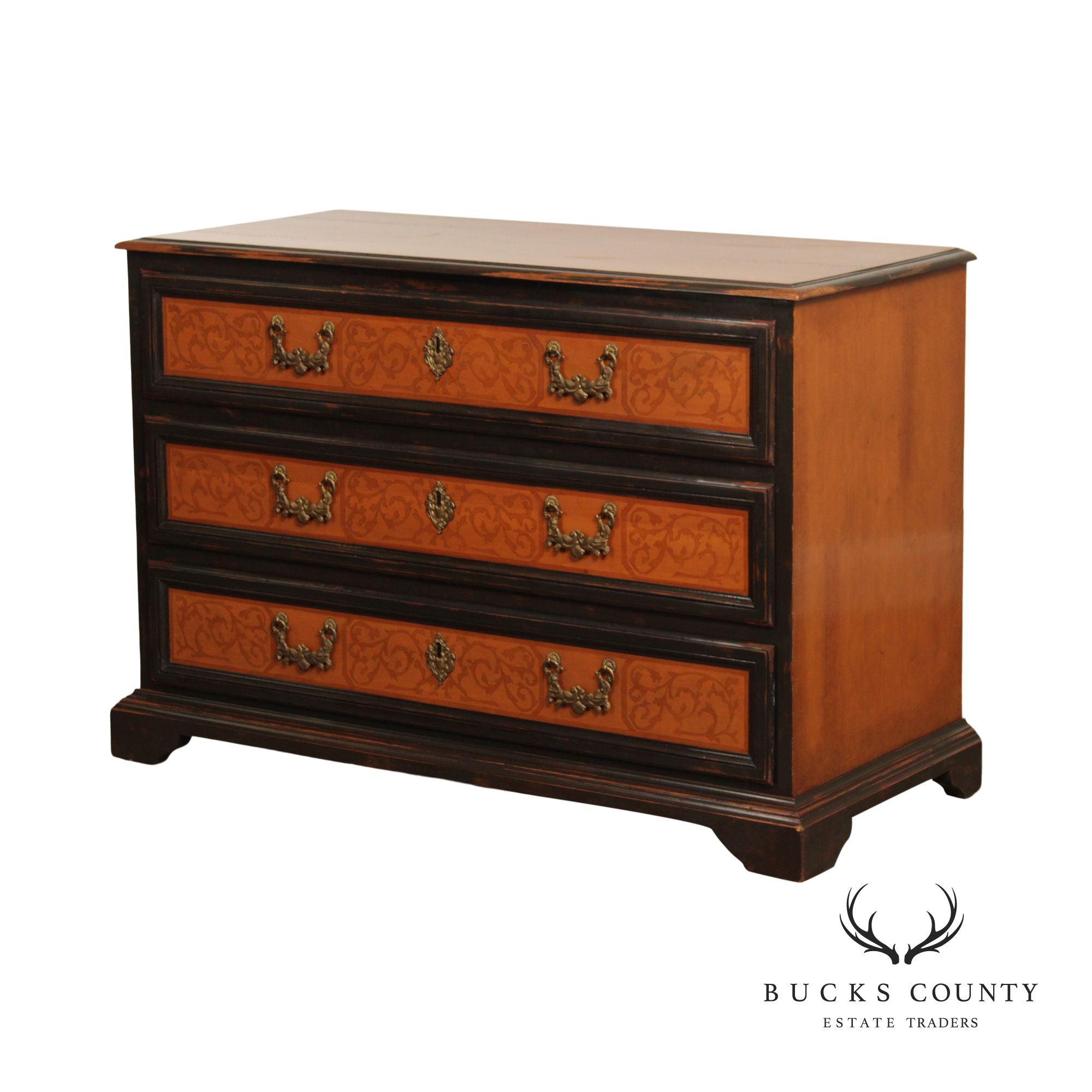 Niermann Weeks Italian Style Three Drawer Inlaid Commode