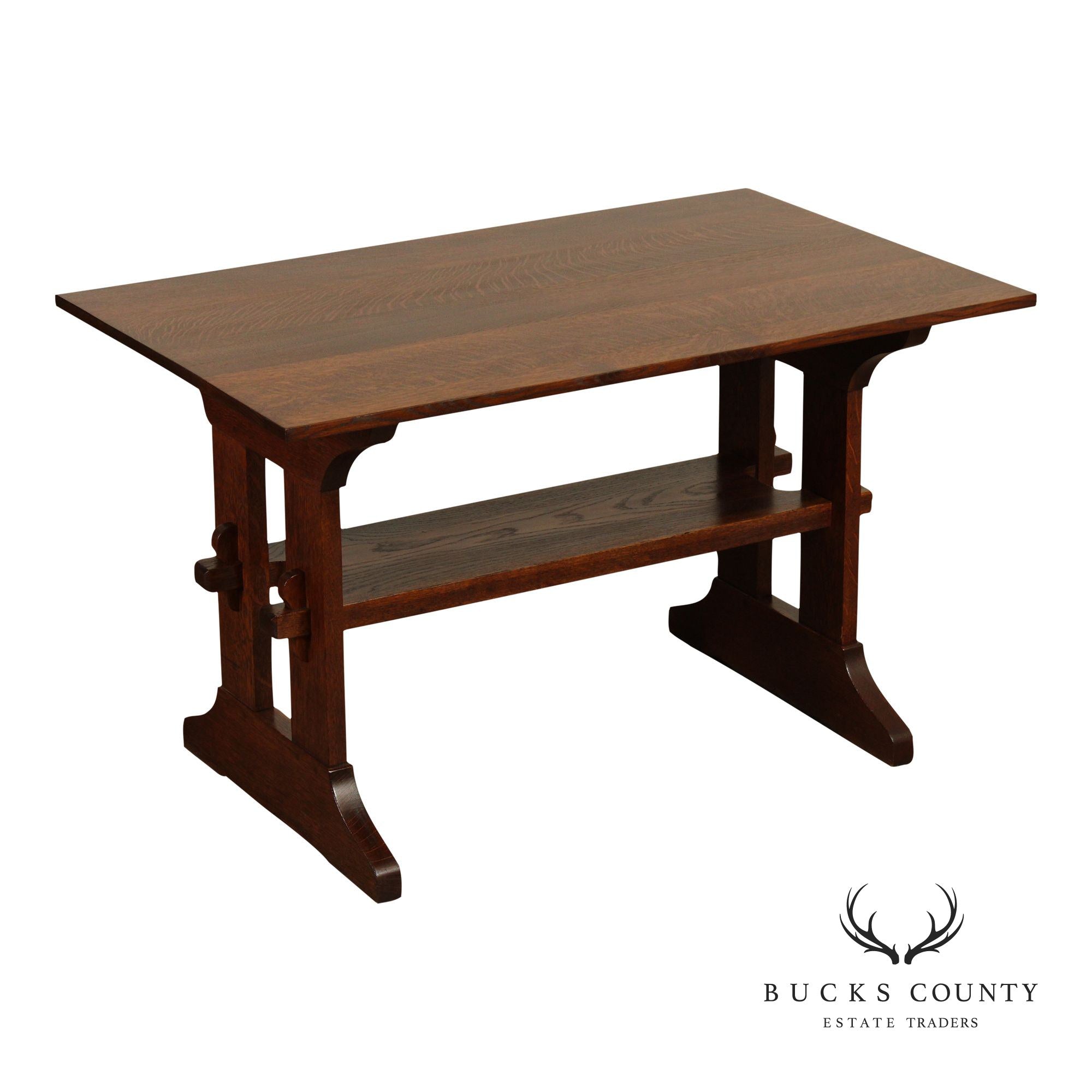 Gustav Stickley Mission Oak Trestle Table