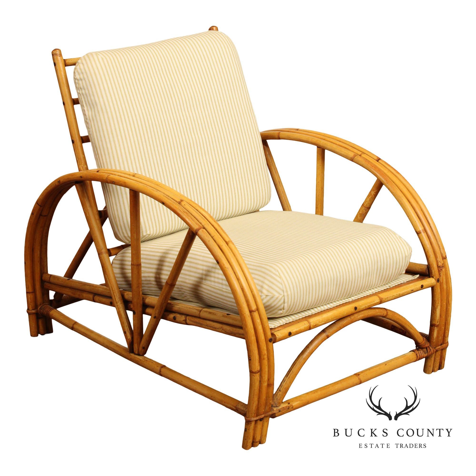 Vintage Bent Bamboo Lounge Armchair