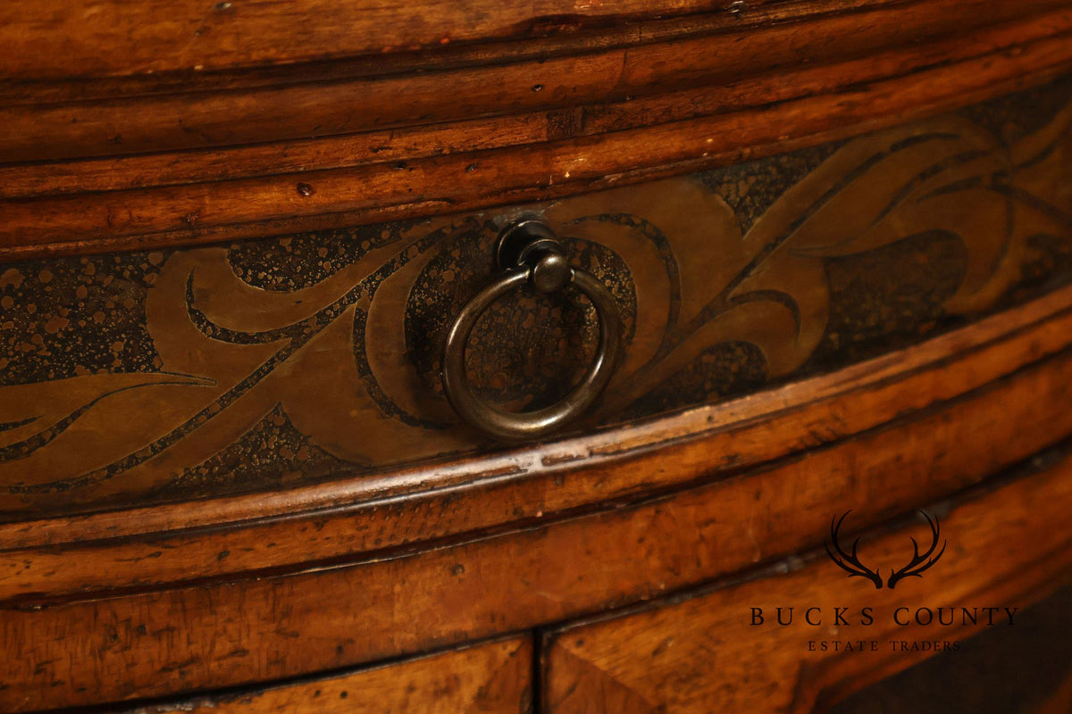 Italian Style Demilune Hand Painted Two-Door Cabinet