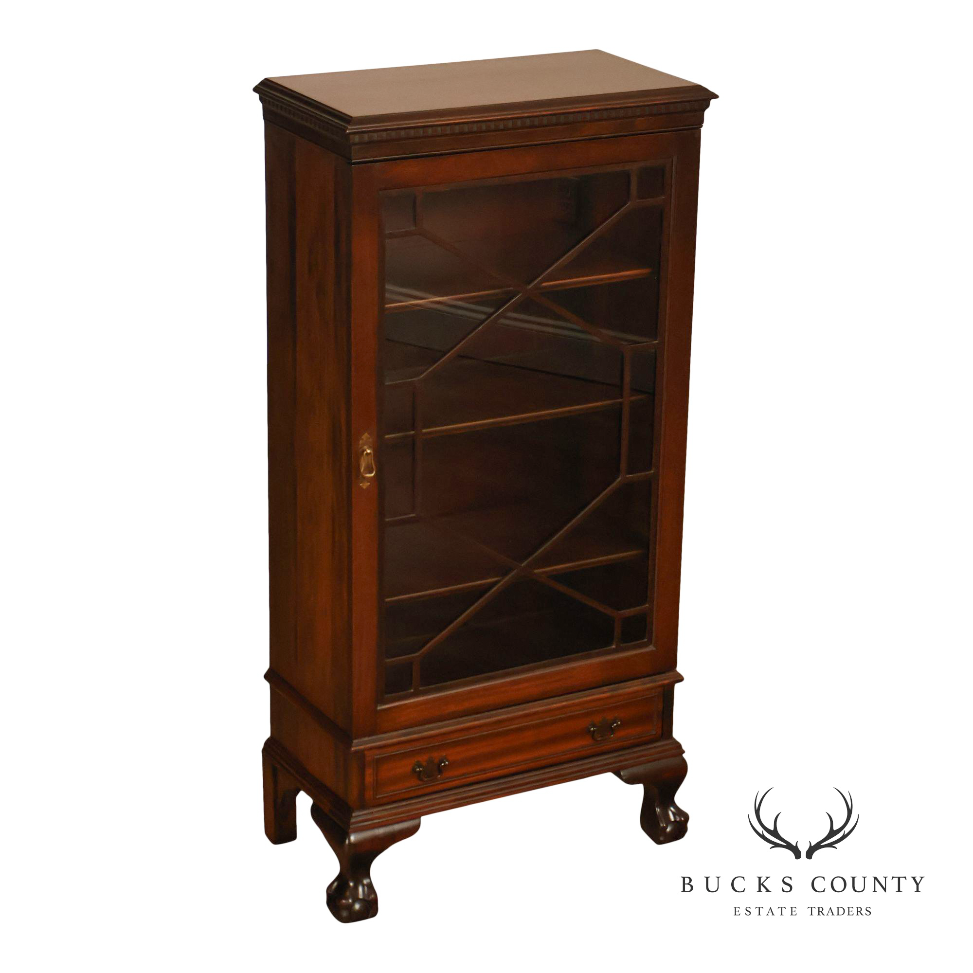 1940's Chippendale Style Mahogany Single Door By Wasmuth-Goodrich