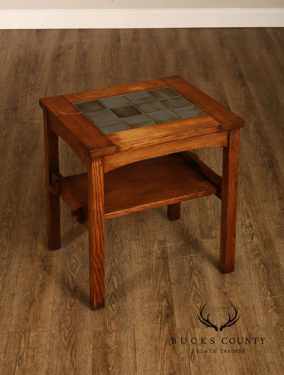 Stickley Mission Collection Tile Top Oak End Table
