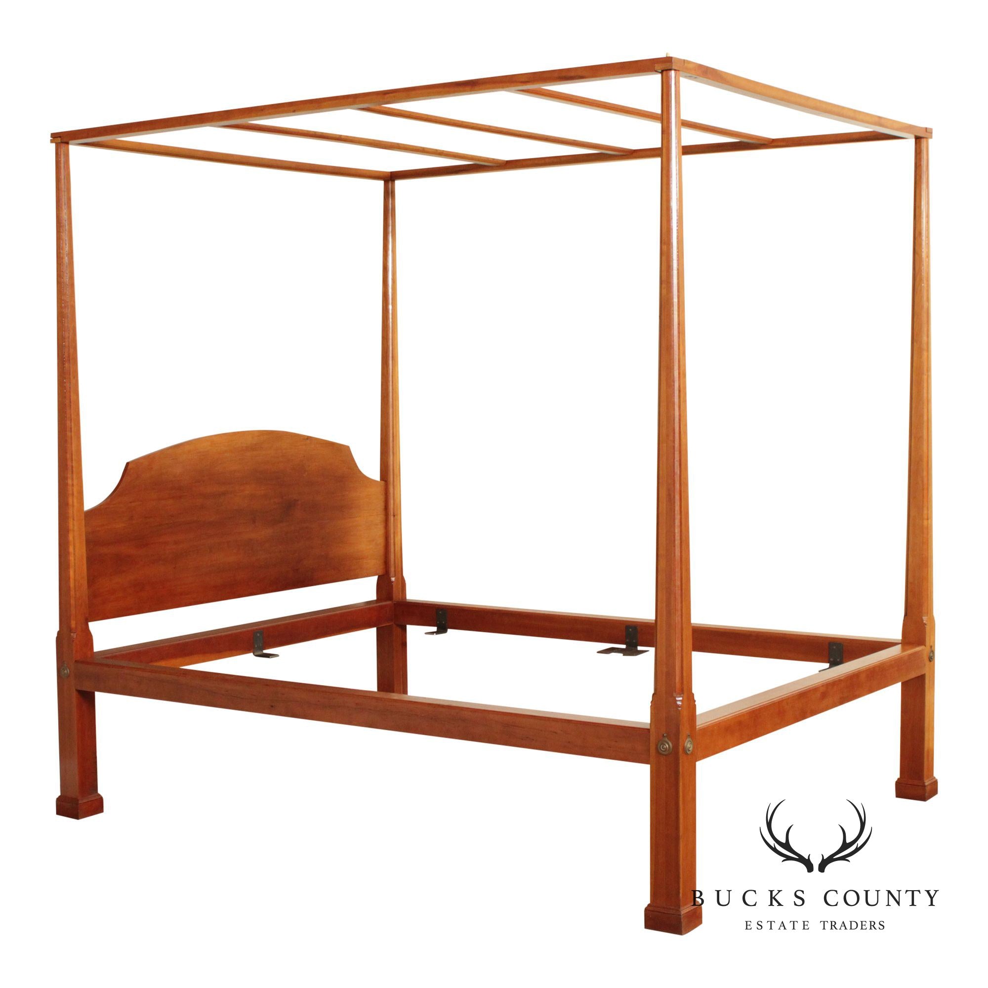 Custom Made American Cherry Four Poster Queen Size Bed