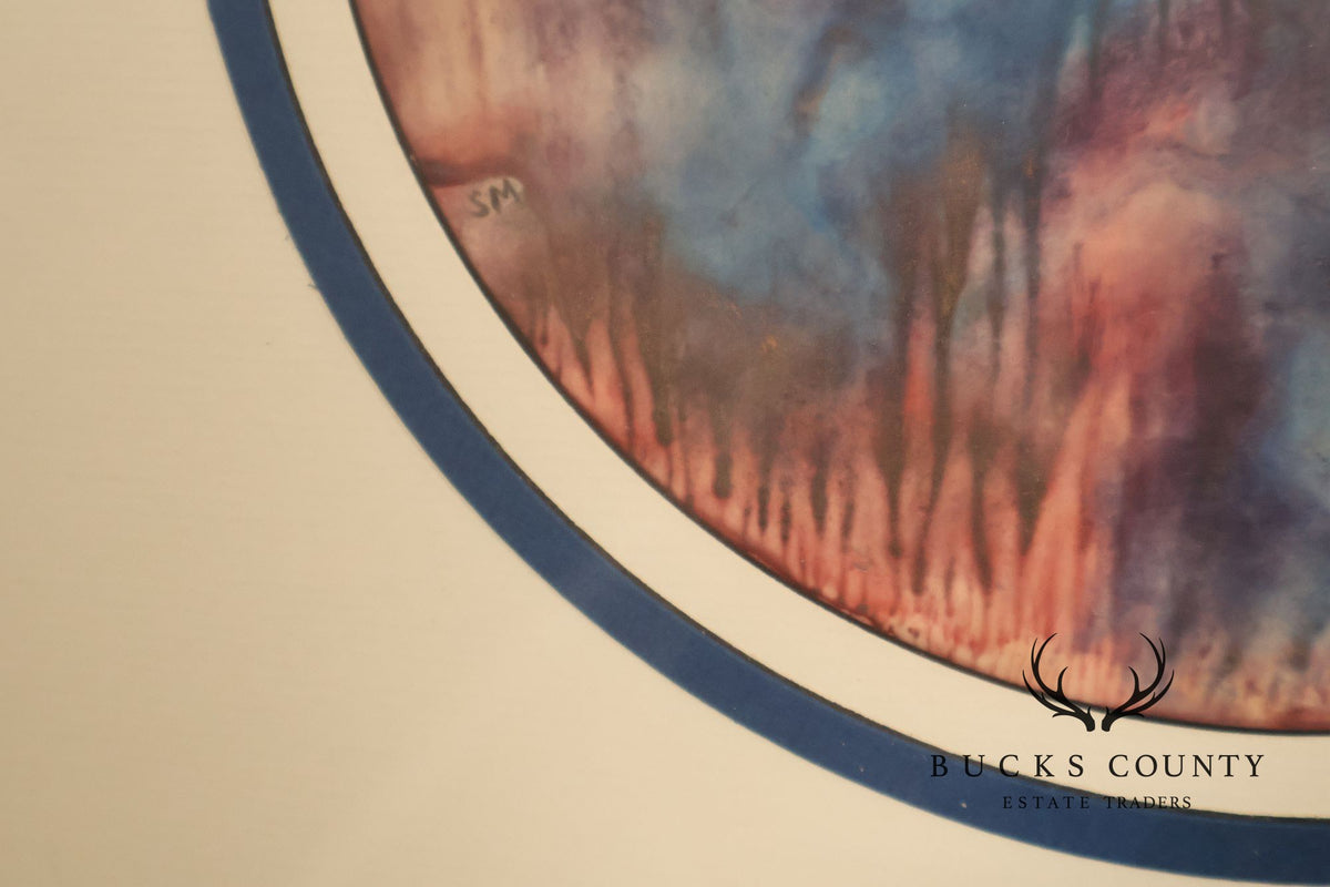 Suzanne Marinell Melted Wax Painting, 'Magenta Majesty'