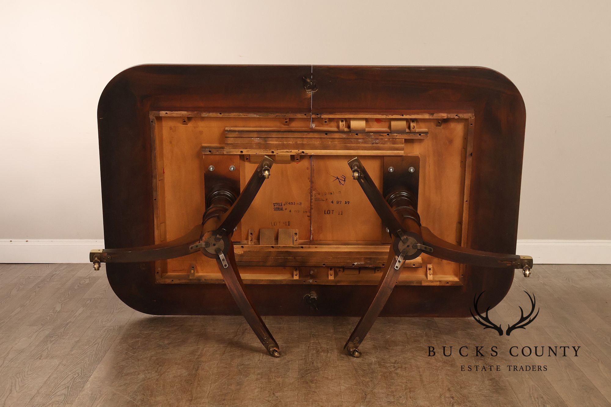 Federal Style Double Pedestal Mahogany Dining Table